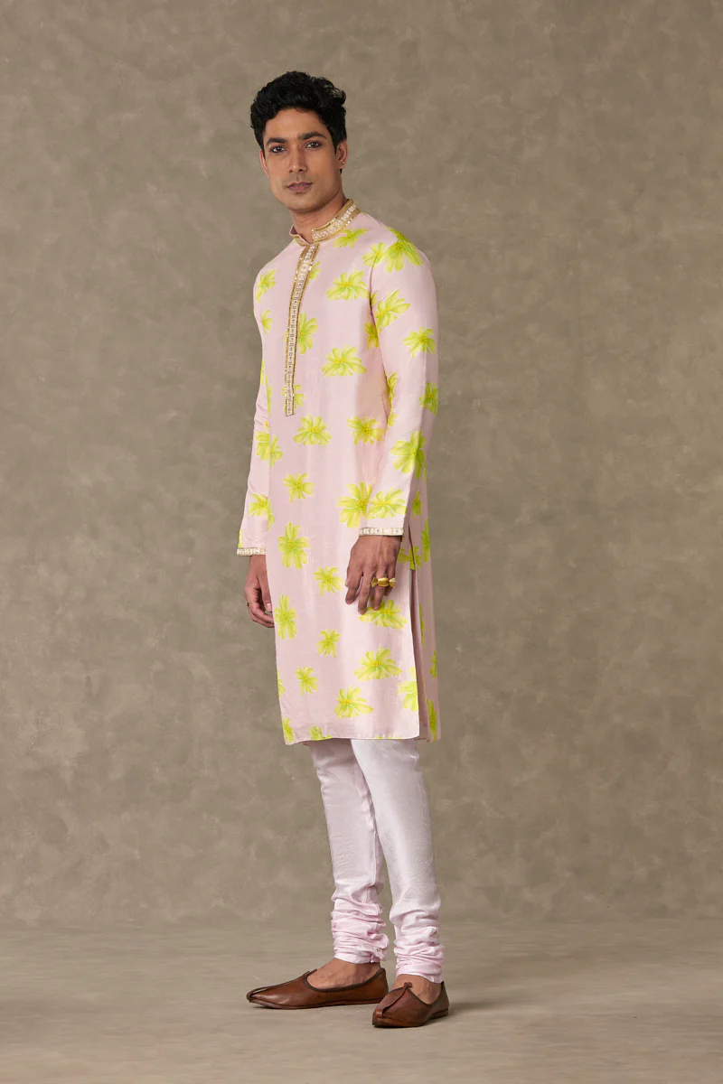 Baby Pink Parijat Kurta Set - Image 3