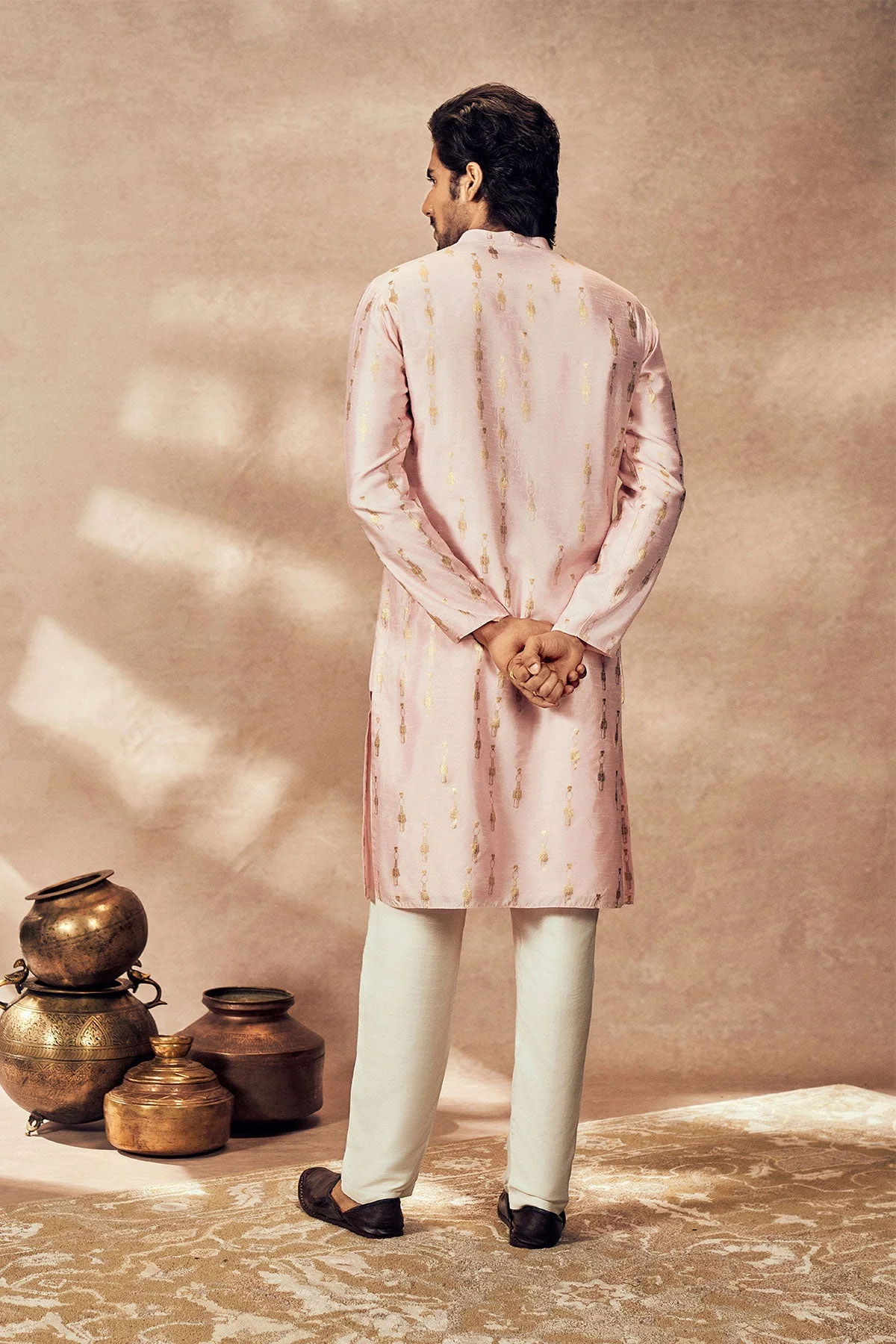 Baby Pink Tribal Pillar Kurta Set - Image 4