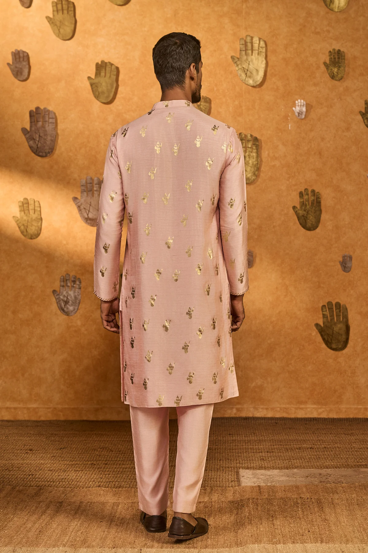 Baby Pink Whispering Leaf Kurta Set - Image 2