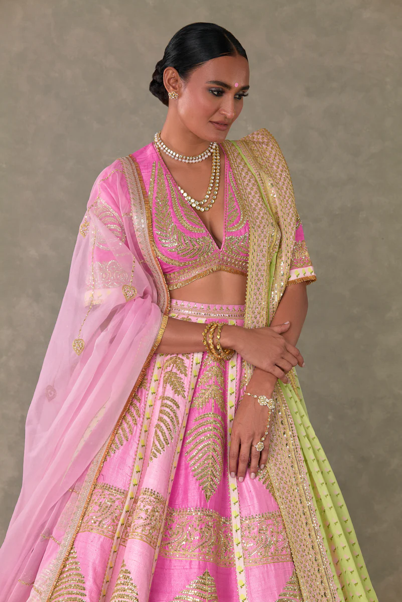 Barfi Pink ‘Paan-Patti’ lehenga - Image 3