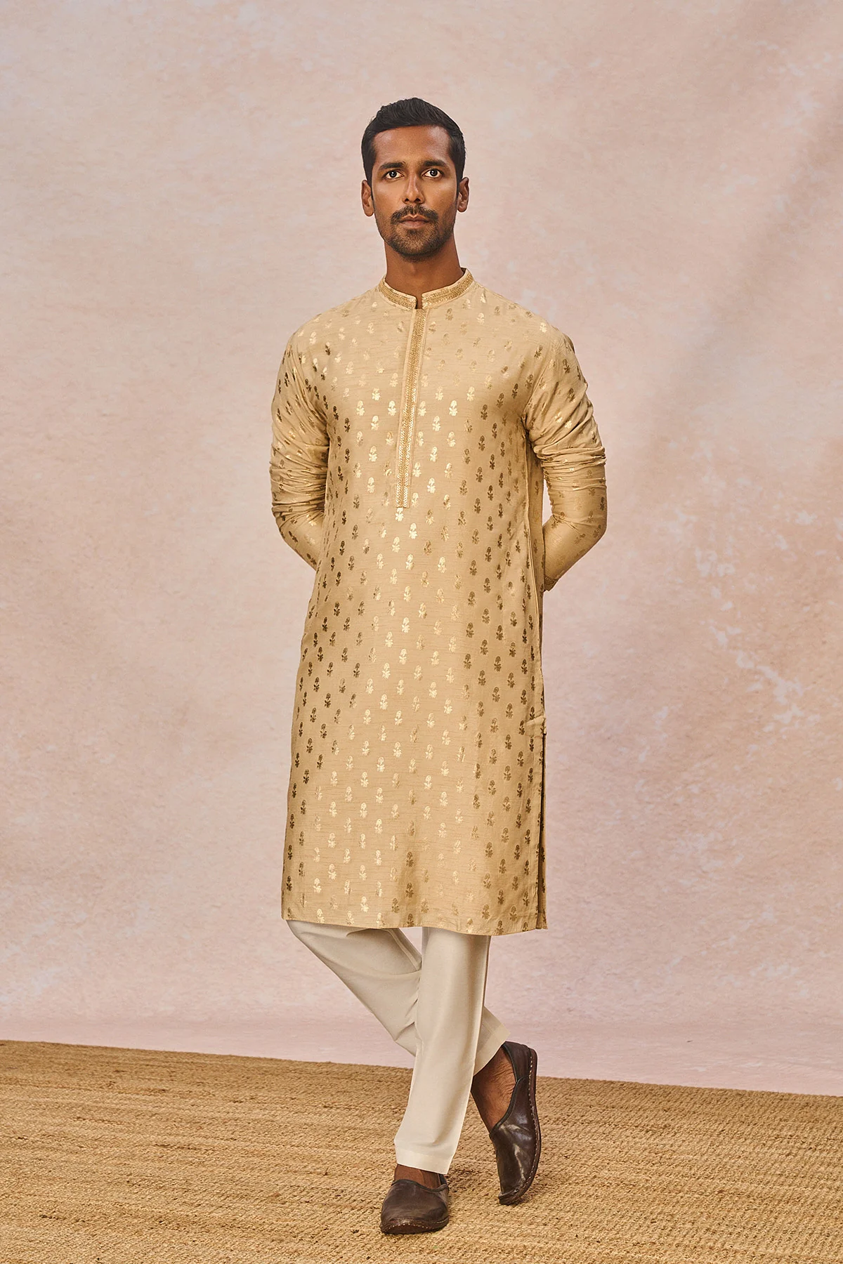 Beige Pixie Dust Kurta Set - Image 6