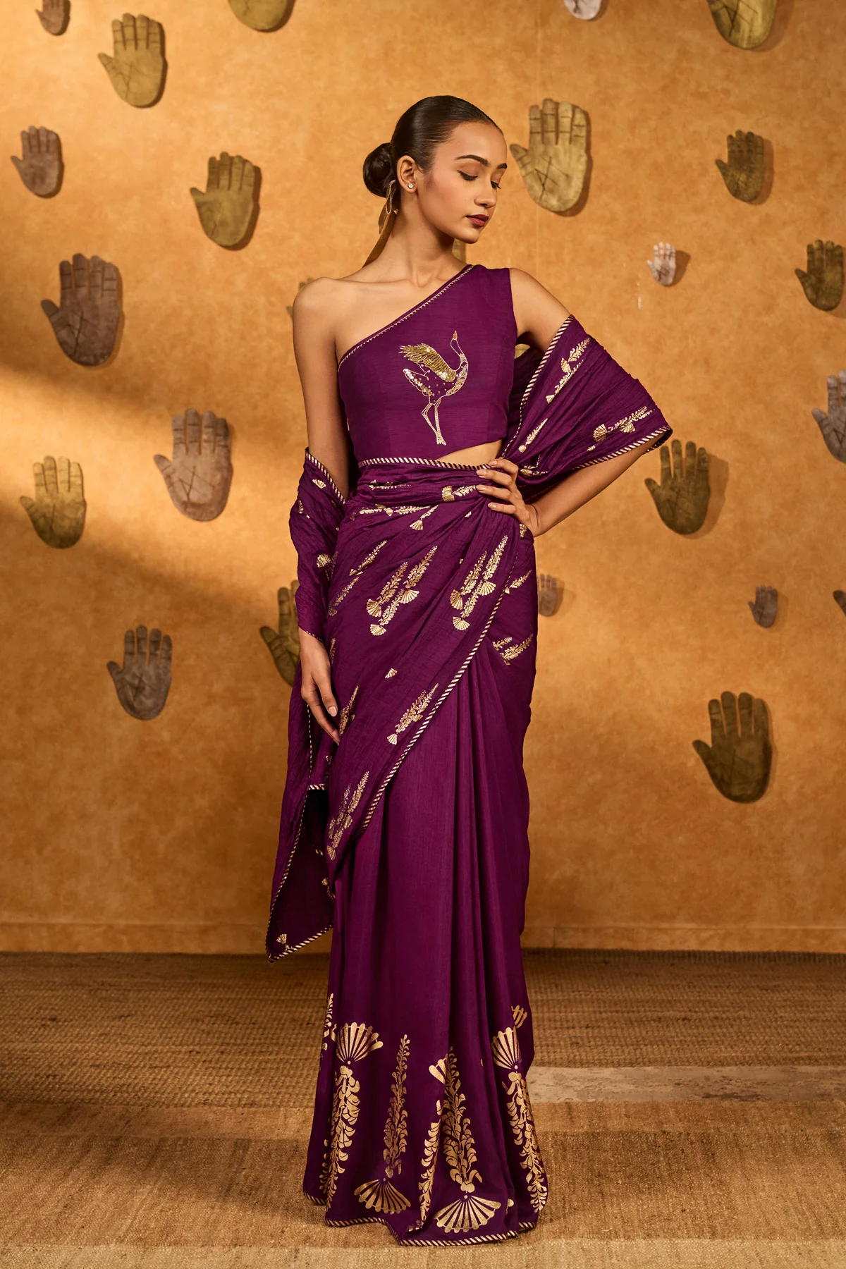 Berry Cherry Wine Saree - Image 7
