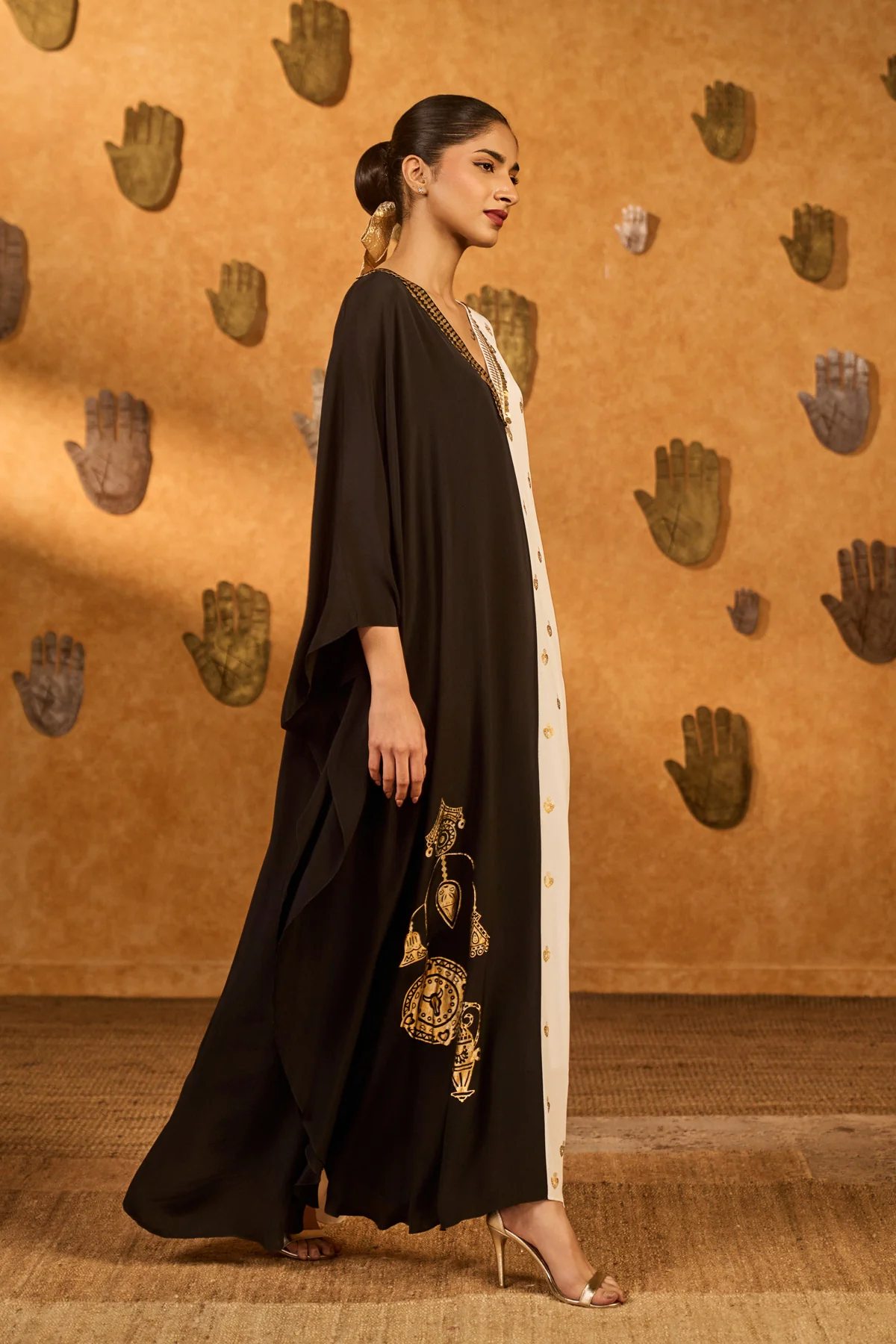 Black And White Heartbeat Kaftan - Image 3