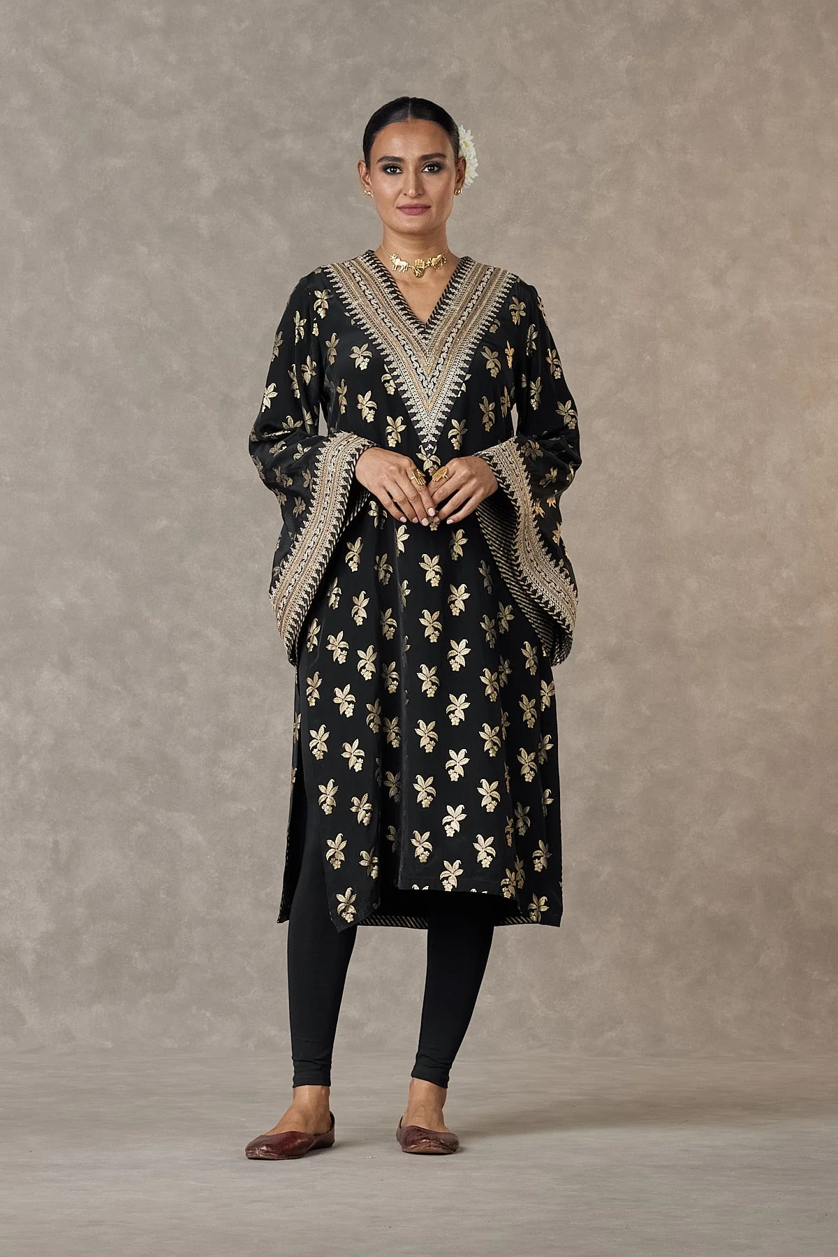 Black Cherrybloom Kurta - Image 3