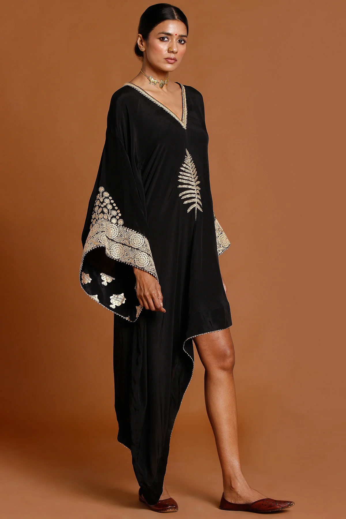 Black Embroidered Kaftan - Image 3