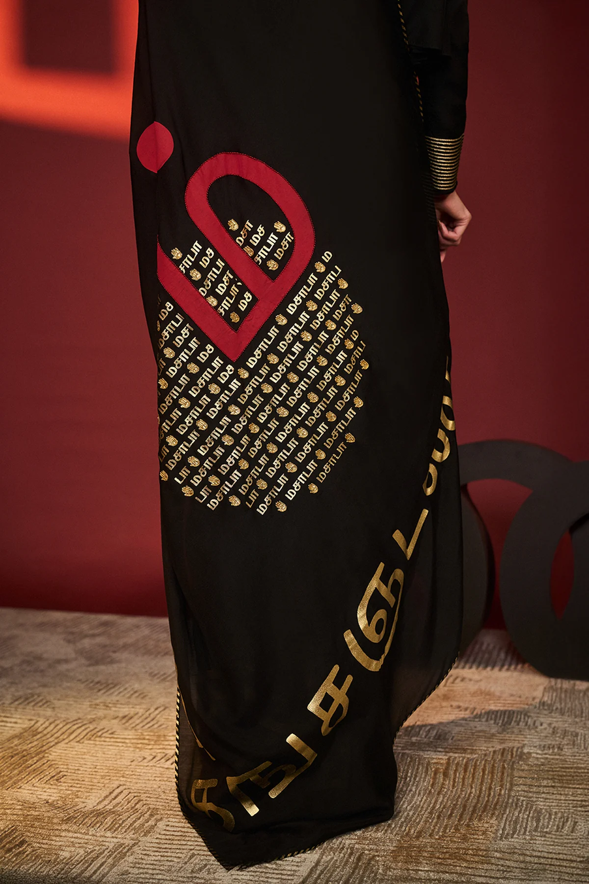 Black Madras Muse Saree - Image 15