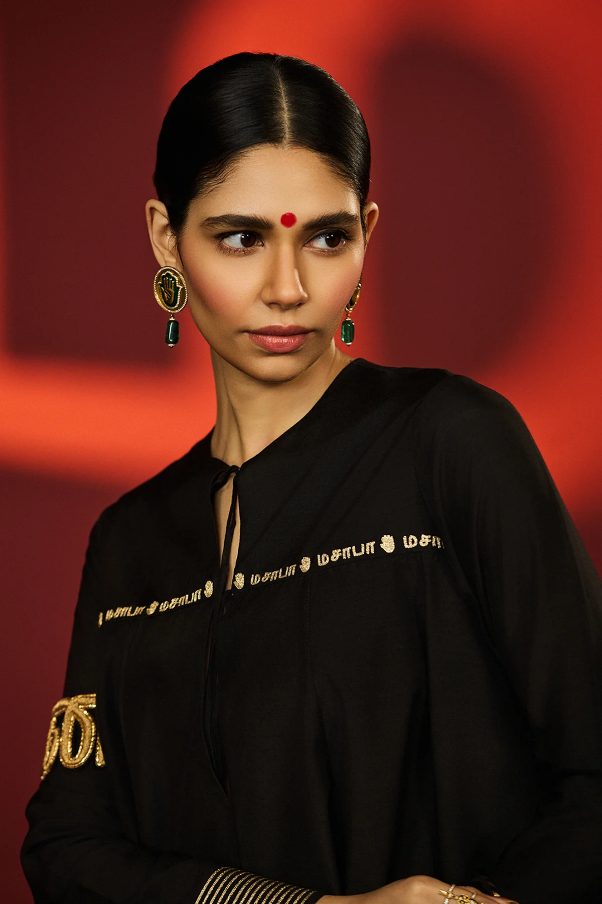 Black Madras Muse Saree - Image 20