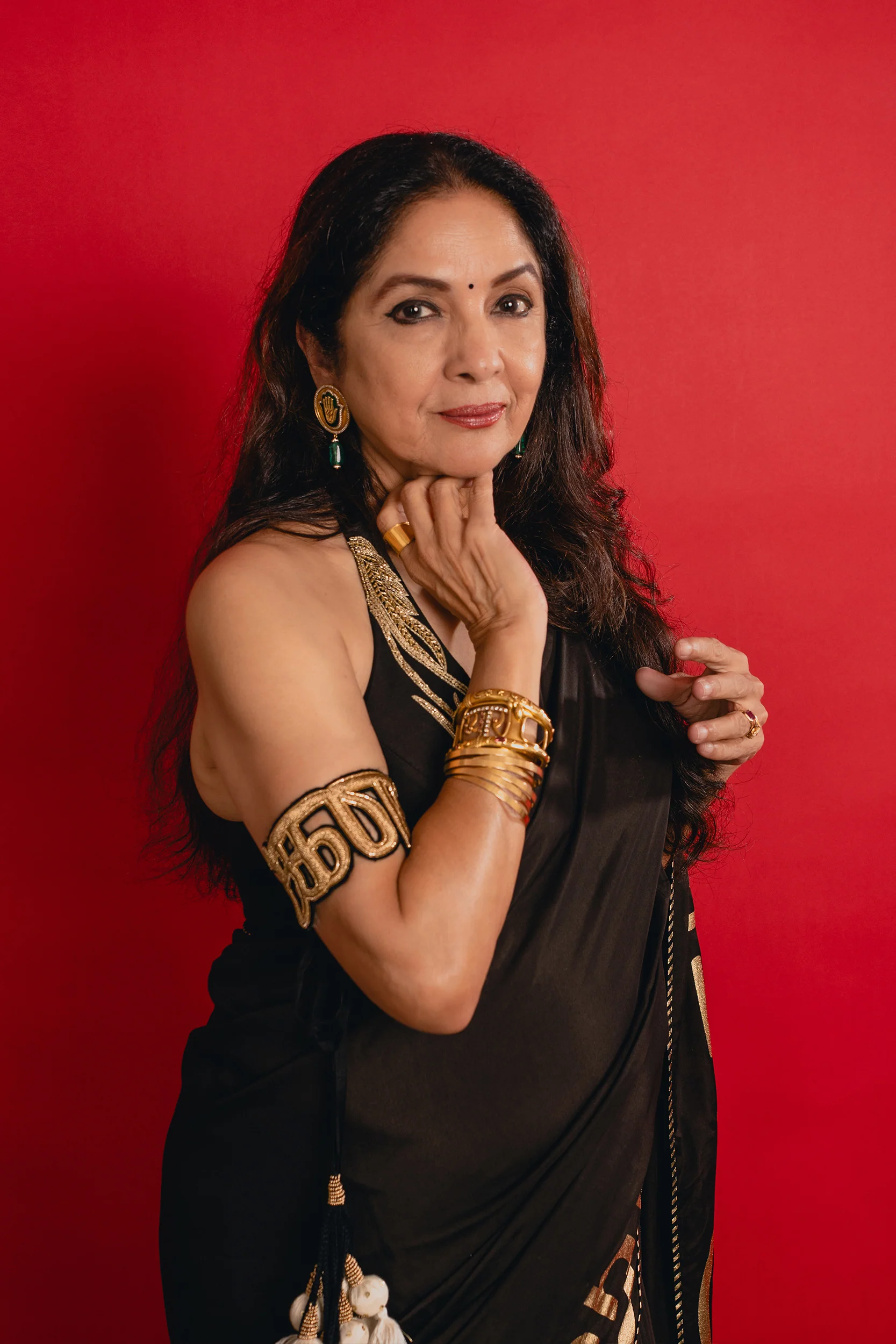 Black Madras Muse Saree - Image 5