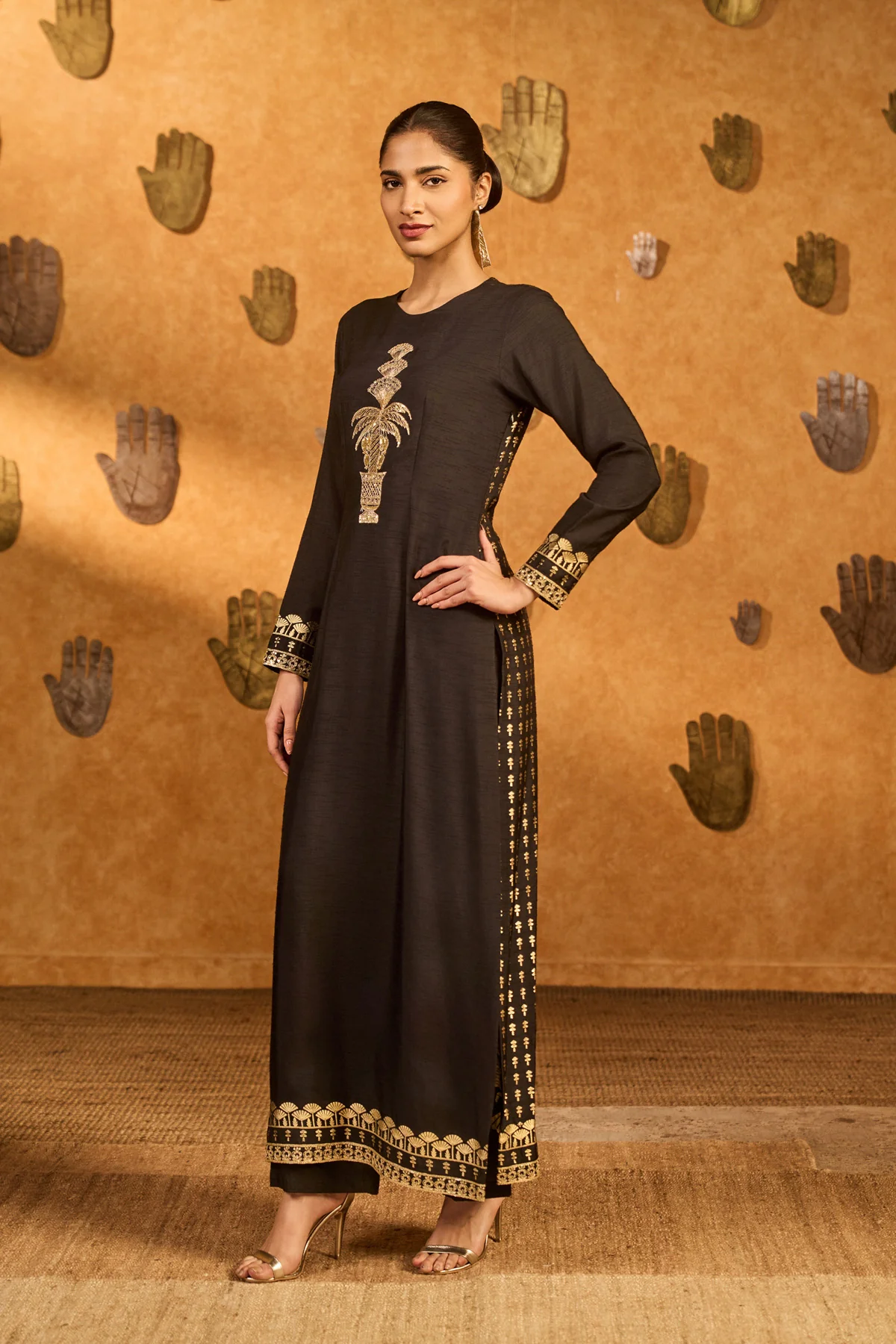 Black Snowlight Kurta Set - Image 4