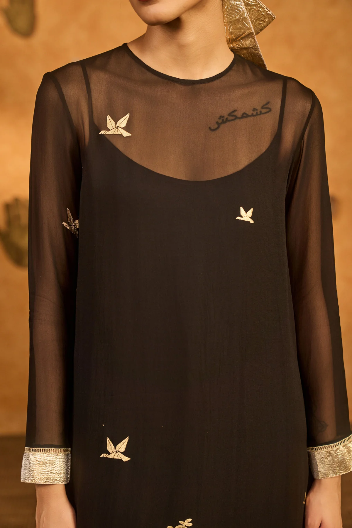 Black Stillwater Bloom Anarkali Set - Image 7