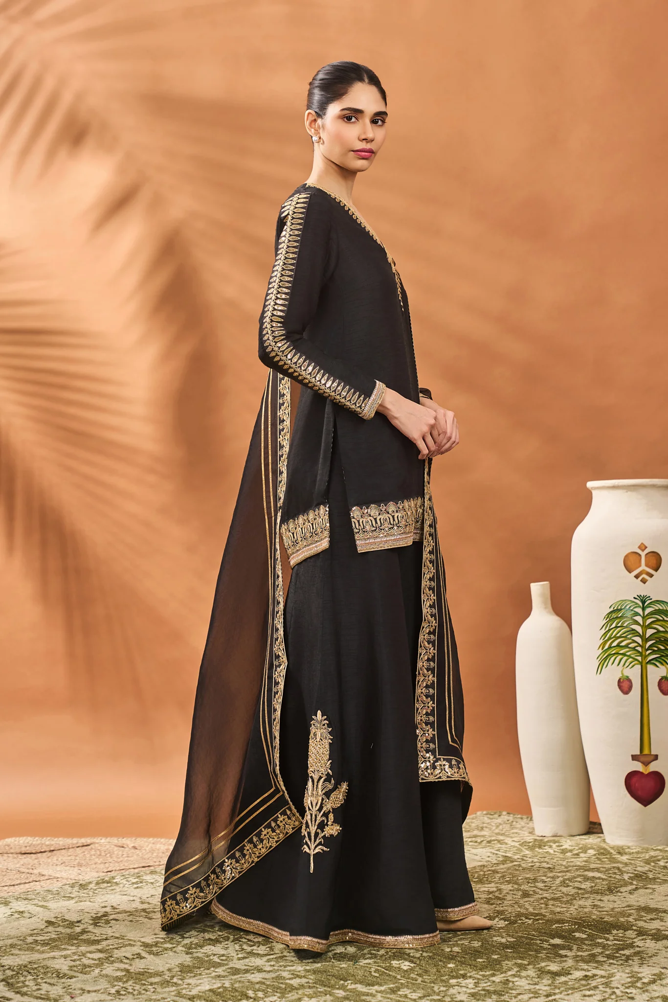 Black Trikone Sharara Set - Image 4