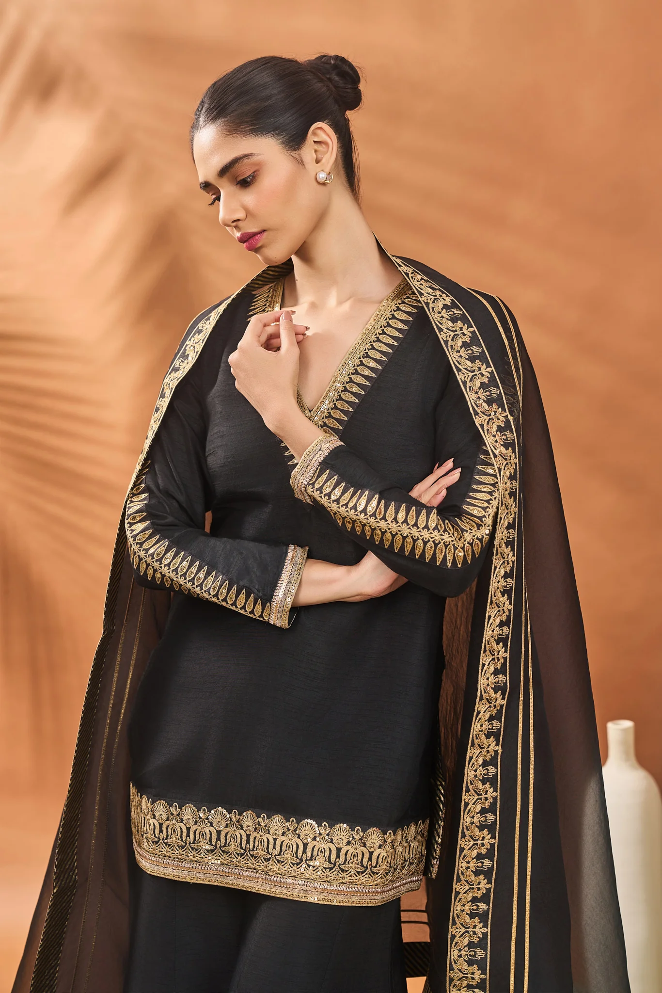 Black Trikone Sharara Set - Image 7