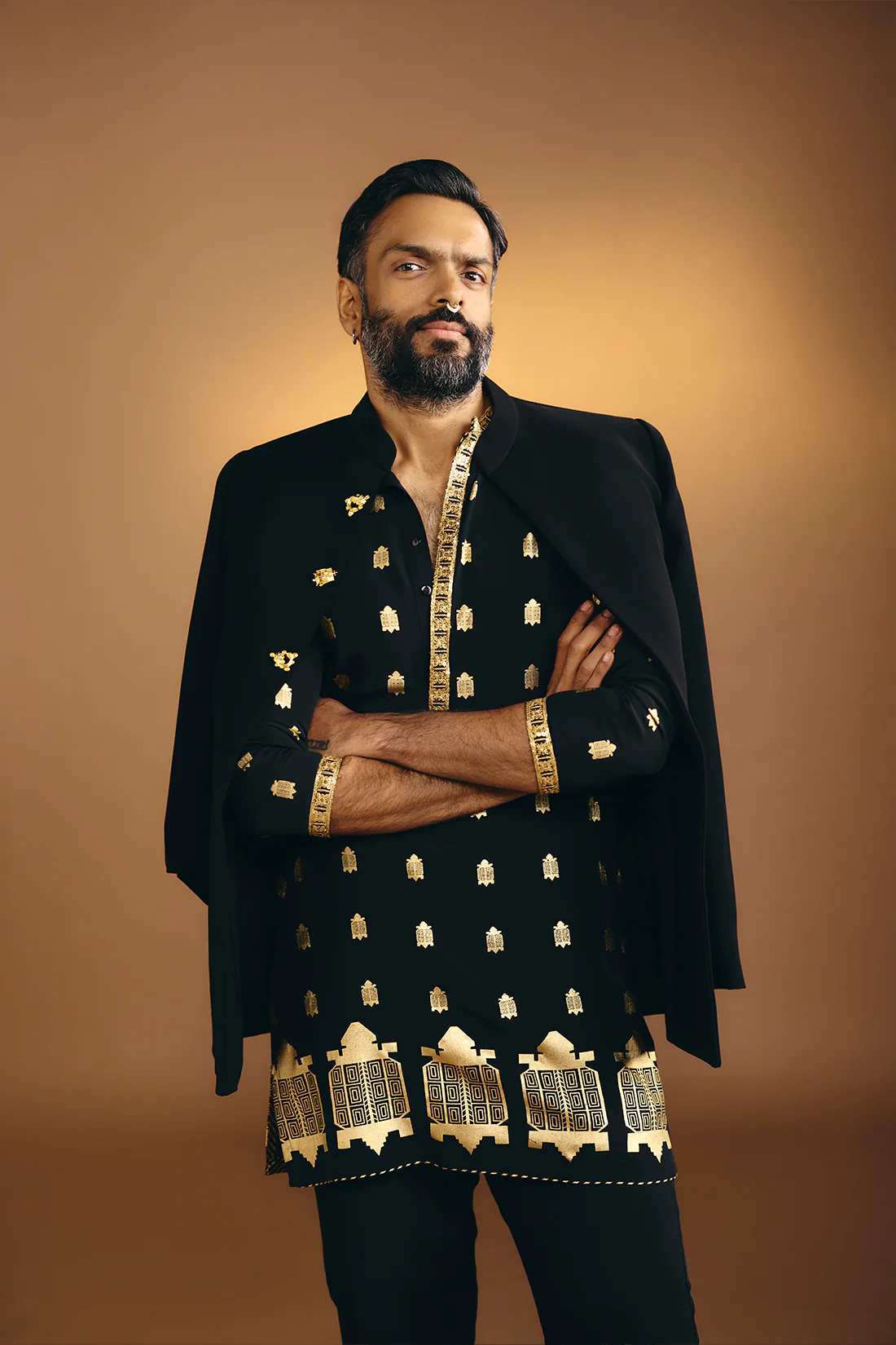 Black Turtle Tale Kurta Set - Image 4