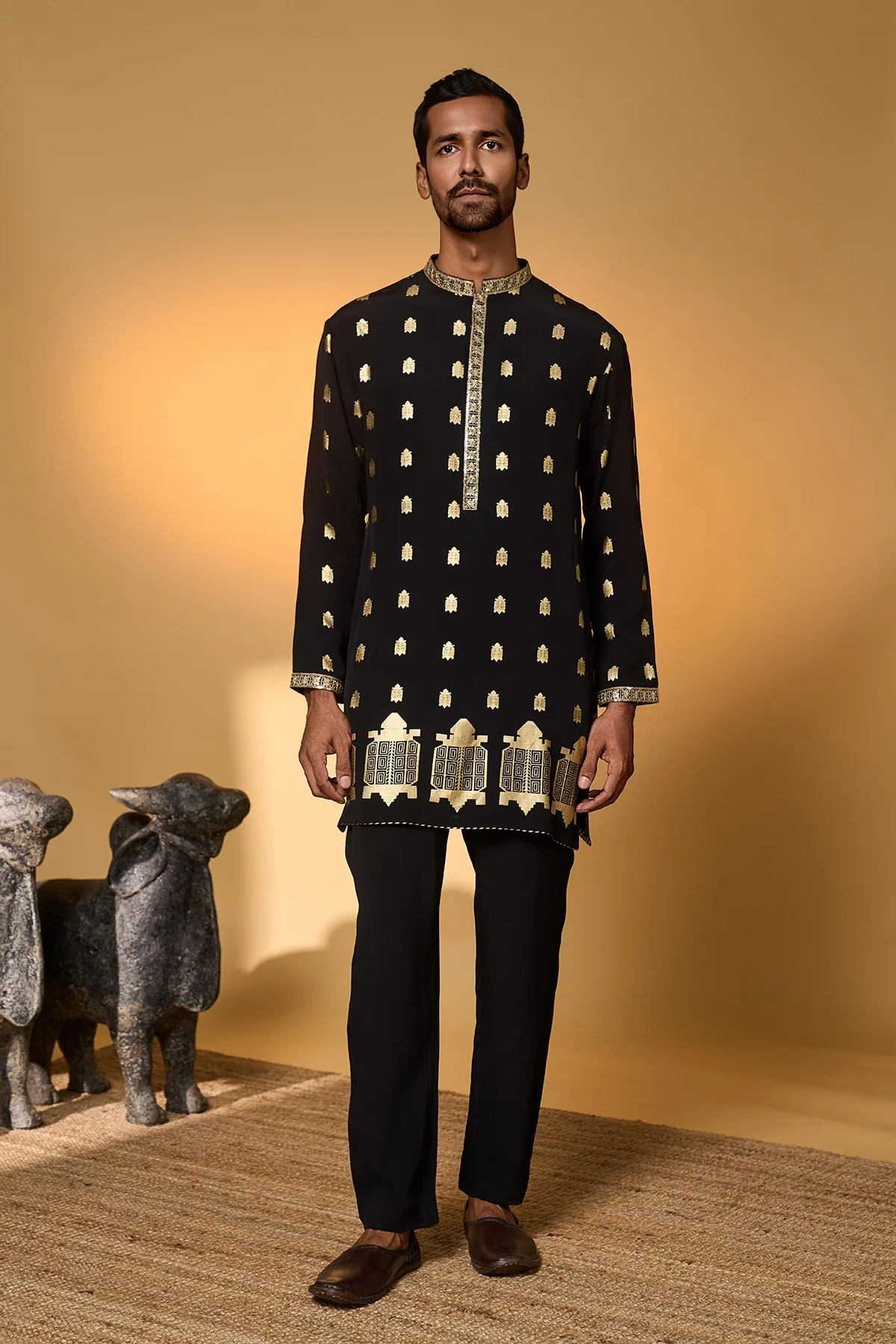 Black Turtle Tale Kurta Set - Image 5