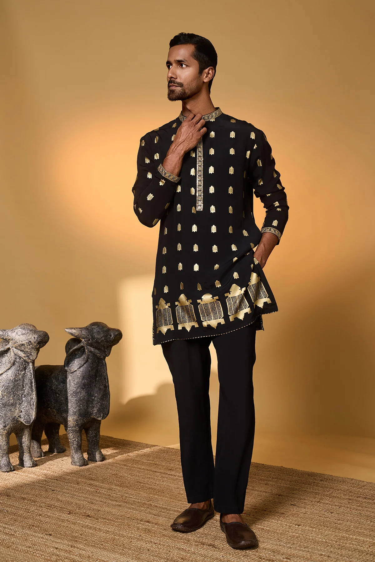 Black Turtle Tale Kurta Set - Image 9