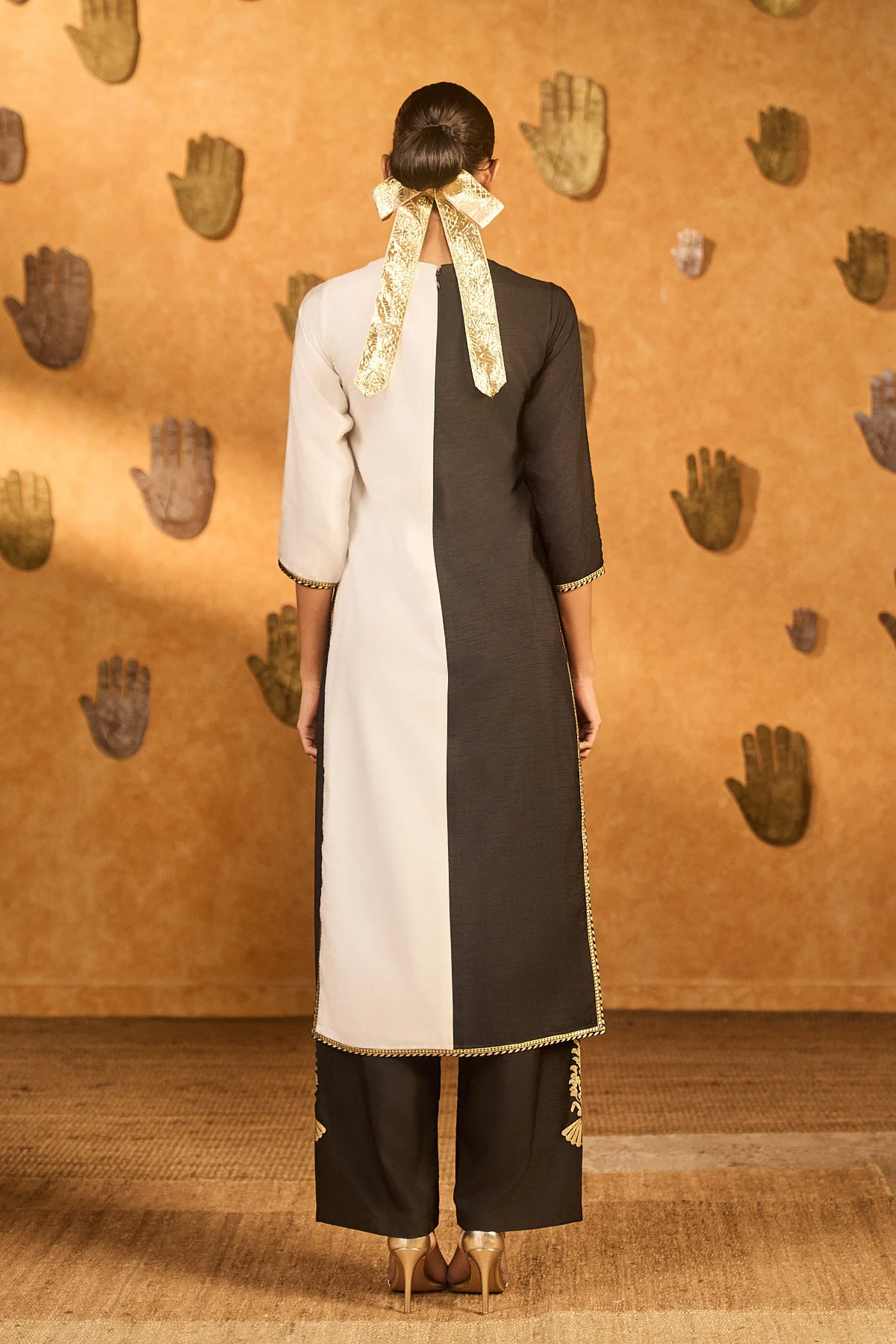 Black Ying Yang Kurta Set - Image 2