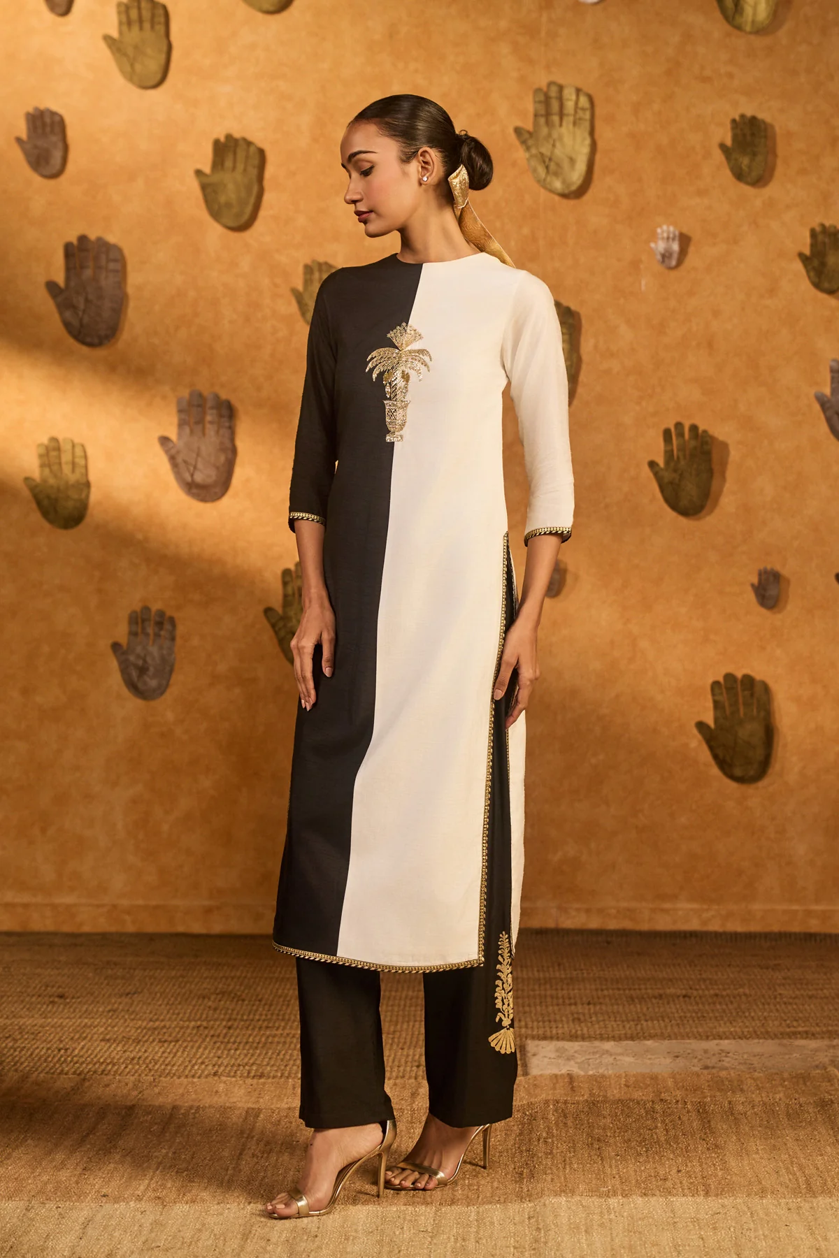 Black Ying Yang Kurta Set - Image 3