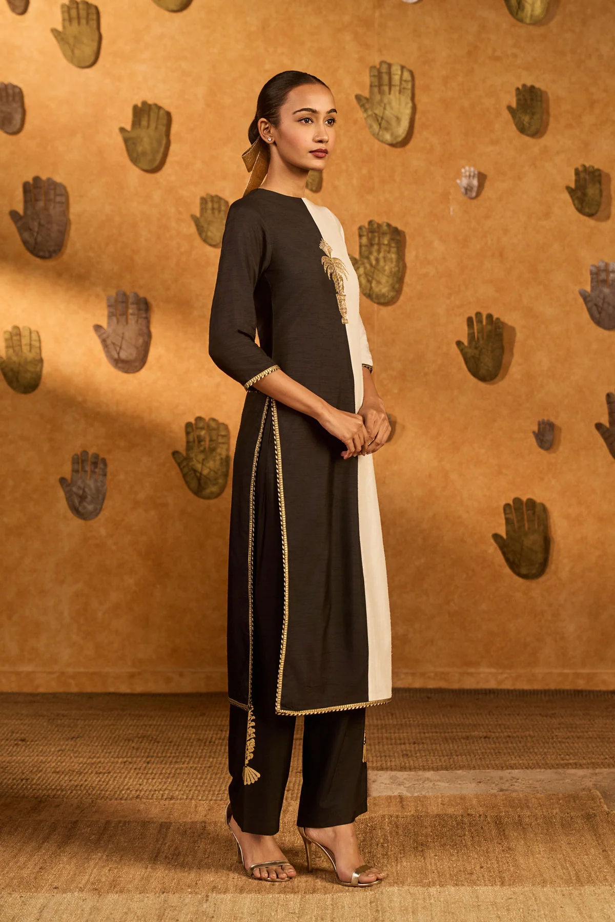Black Ying Yang Kurta Set - Image 5