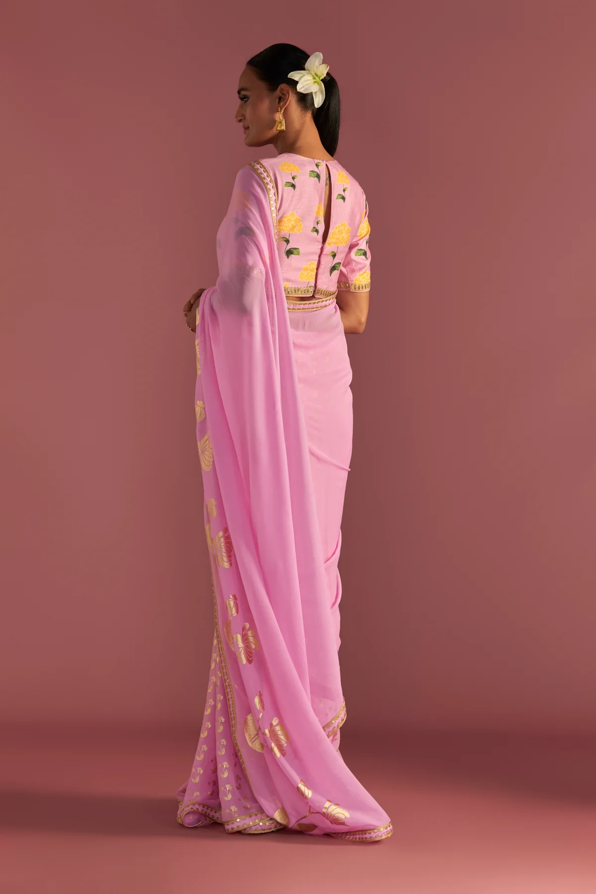 Blush Springbud Saree - Image 7