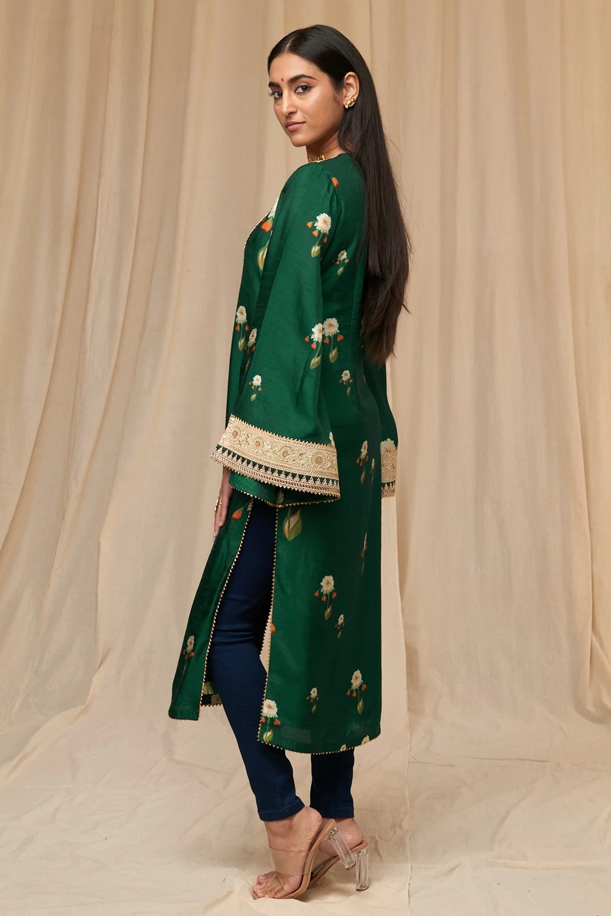 Bottle Green Buttercup Kurta - Image 3