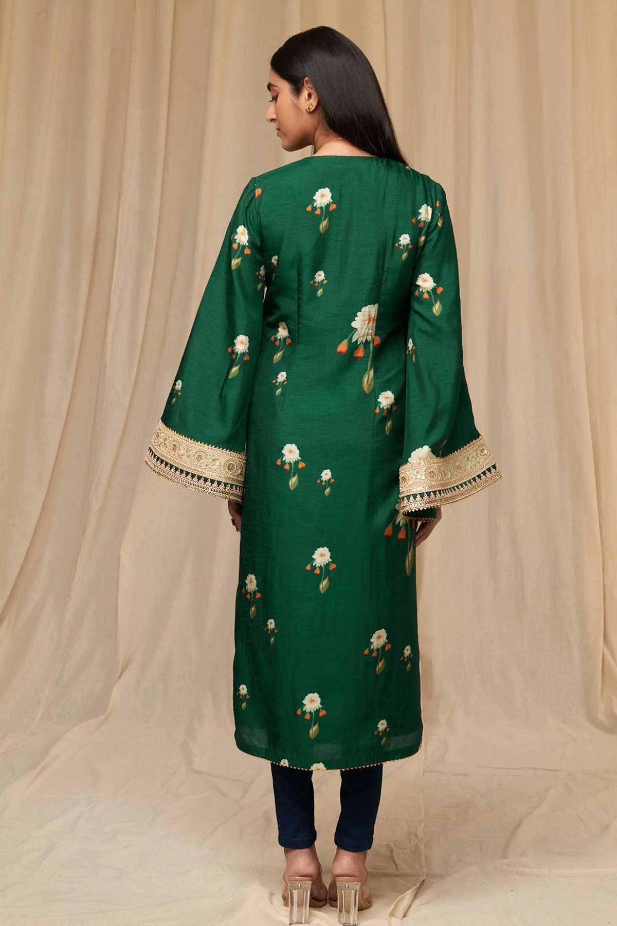 Bottle Green Buttercup Kurta - Image 4