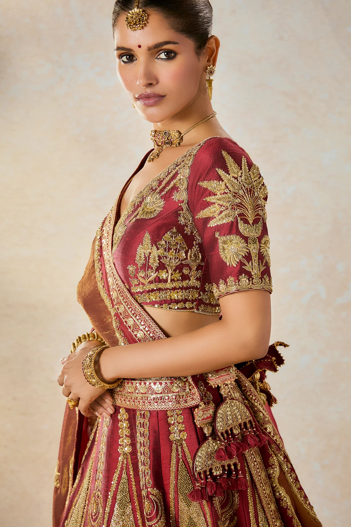 Cherry Gulab Lehenga Set - Image 5