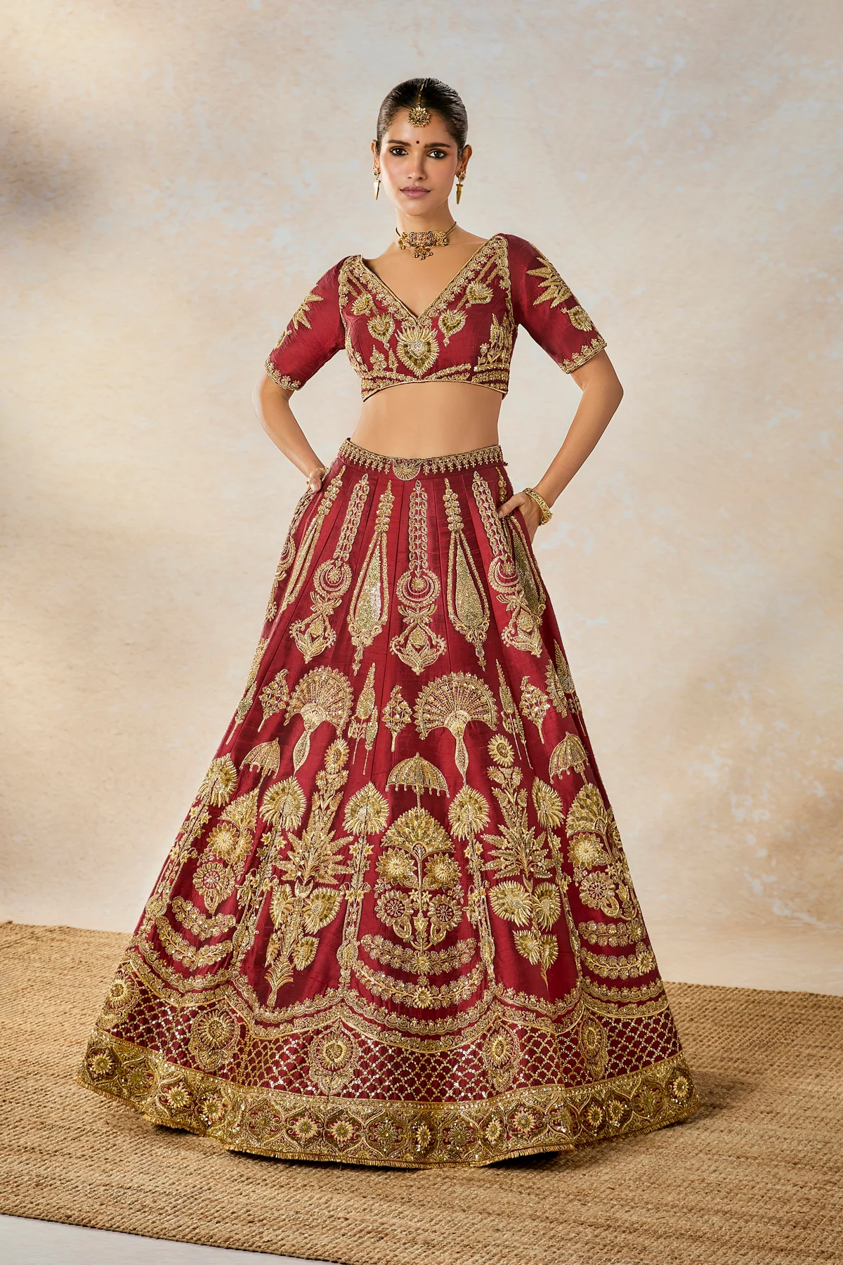 Cherry Gulab Lehenga Set - Image 8