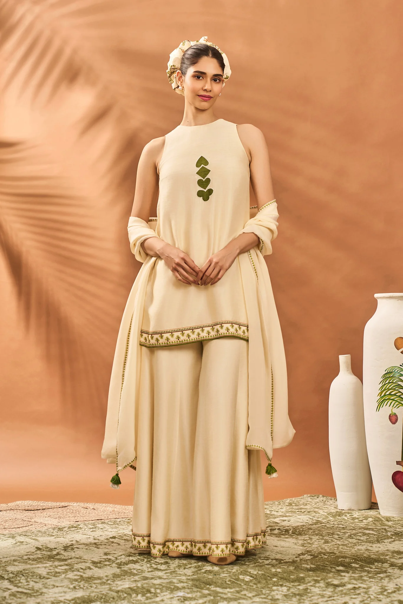 Cream Wildscape Kurta Set - Image 2