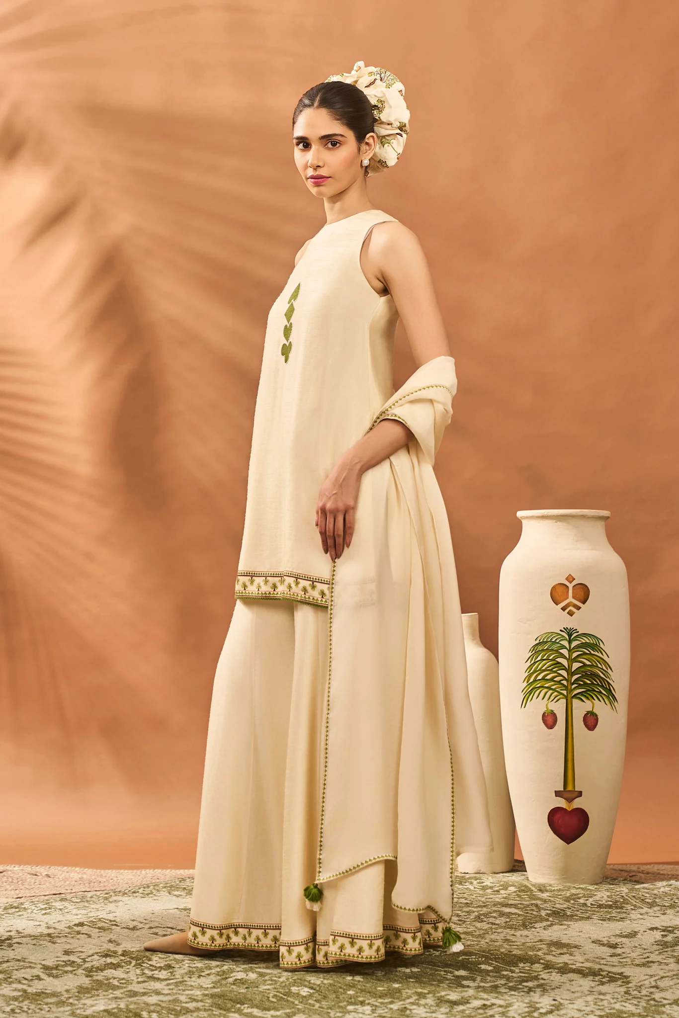 Cream Wildscape Kurta Set - Image 3