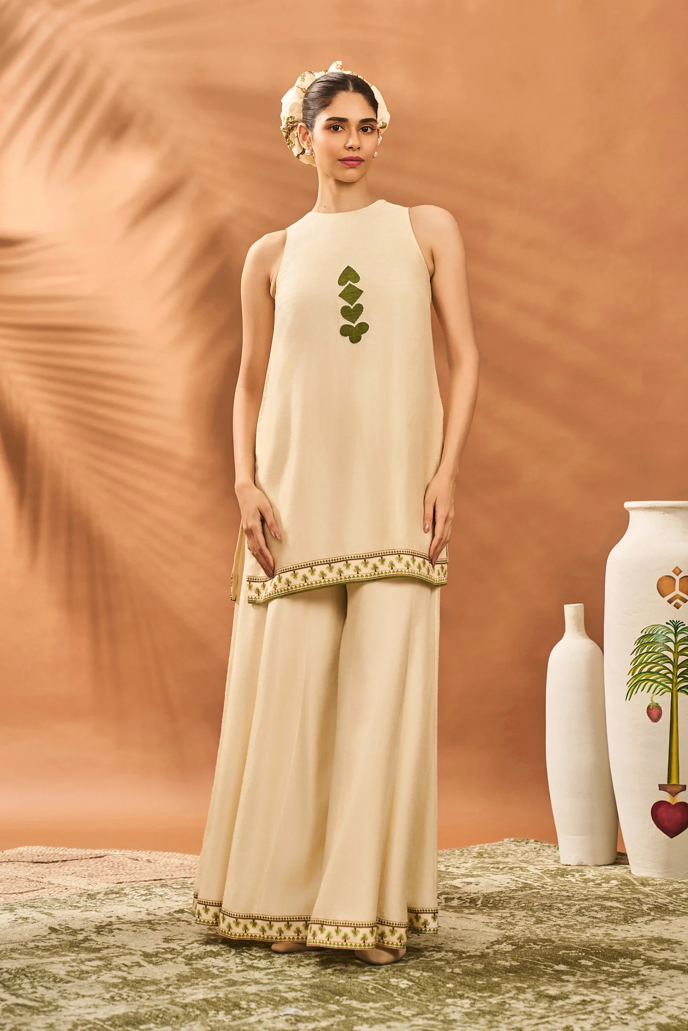 Cream Wildscape Kurta Set - Image 4