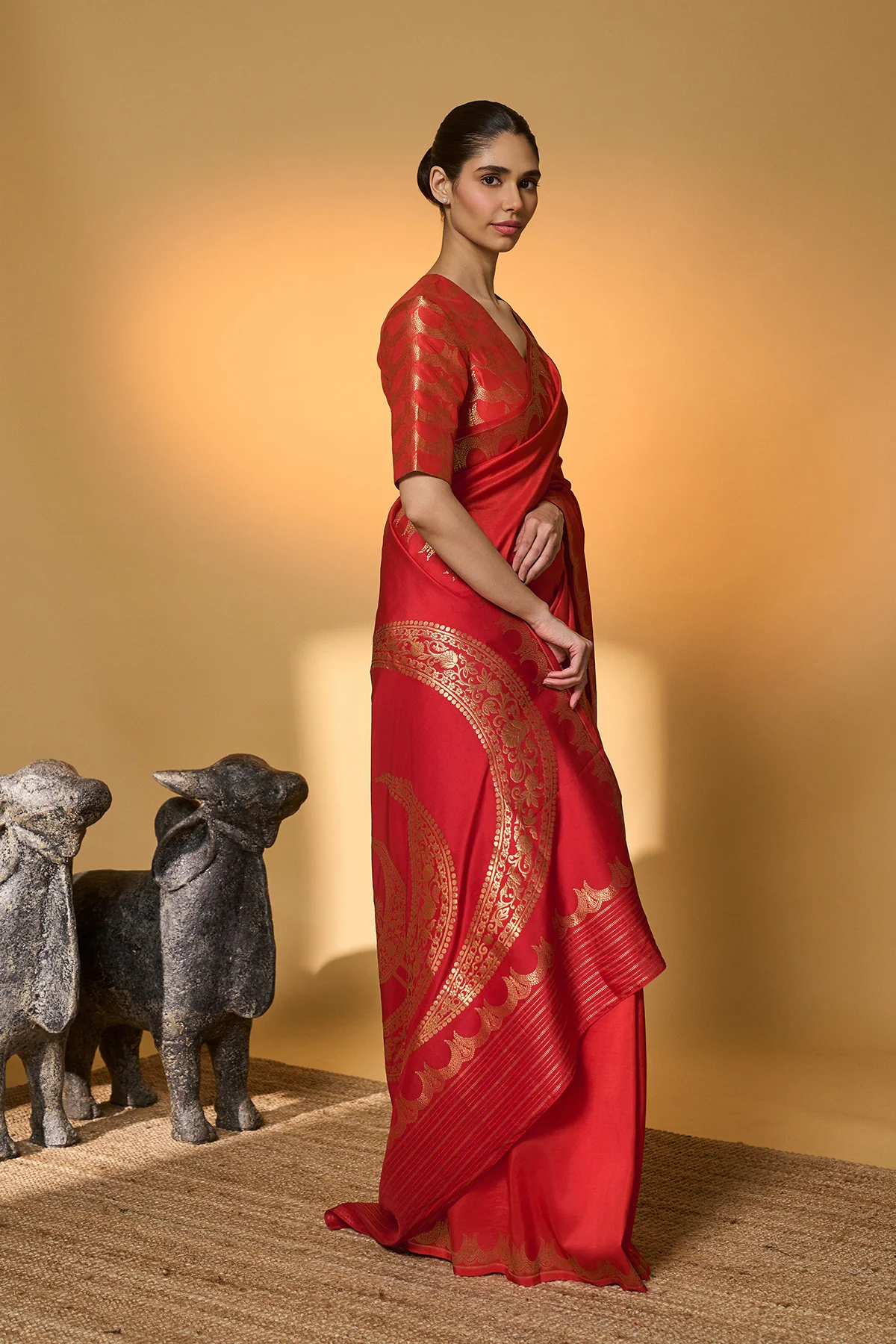Crimson Tijila Saree - Image 3