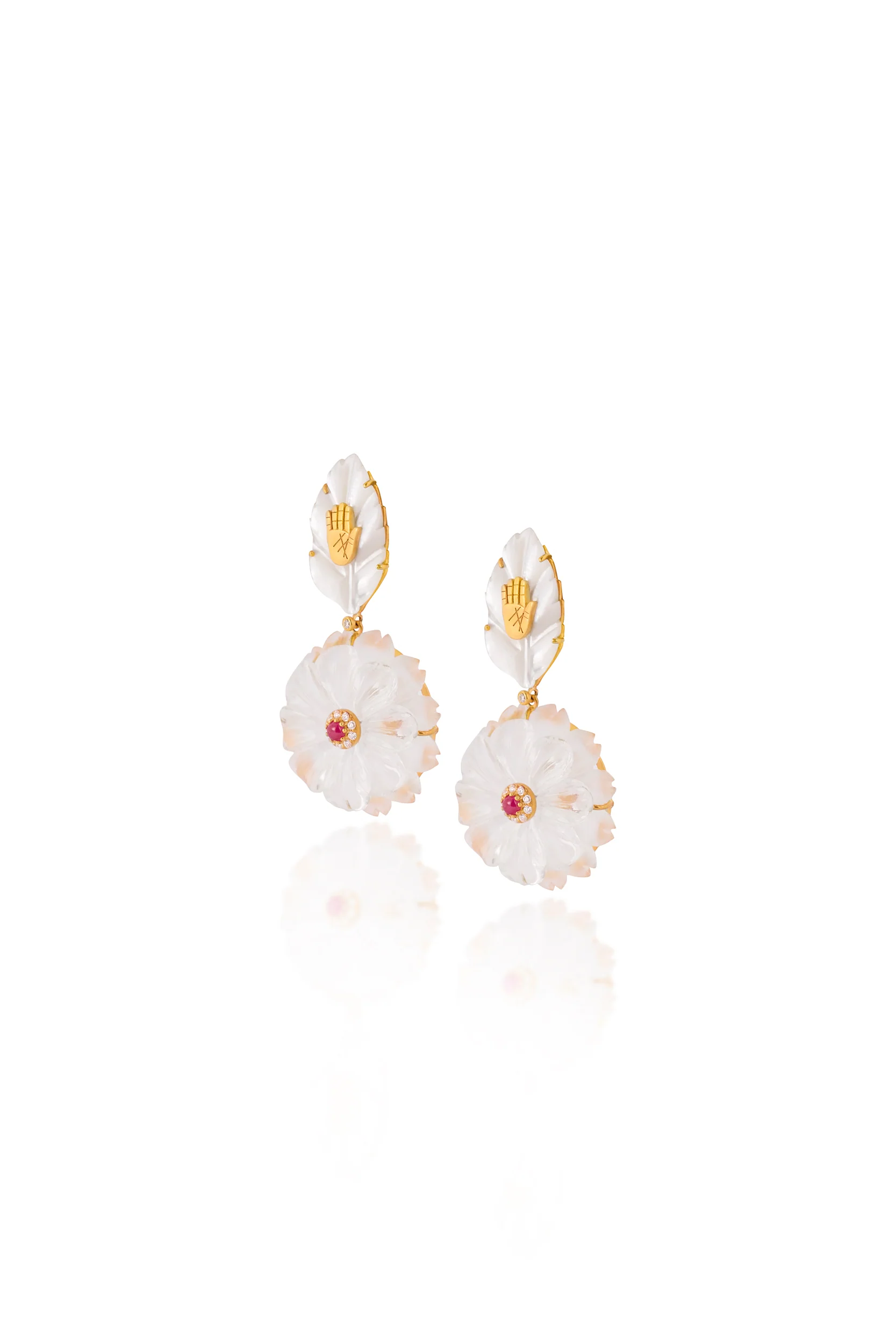 Frosted Flower Earrings - Image 2
