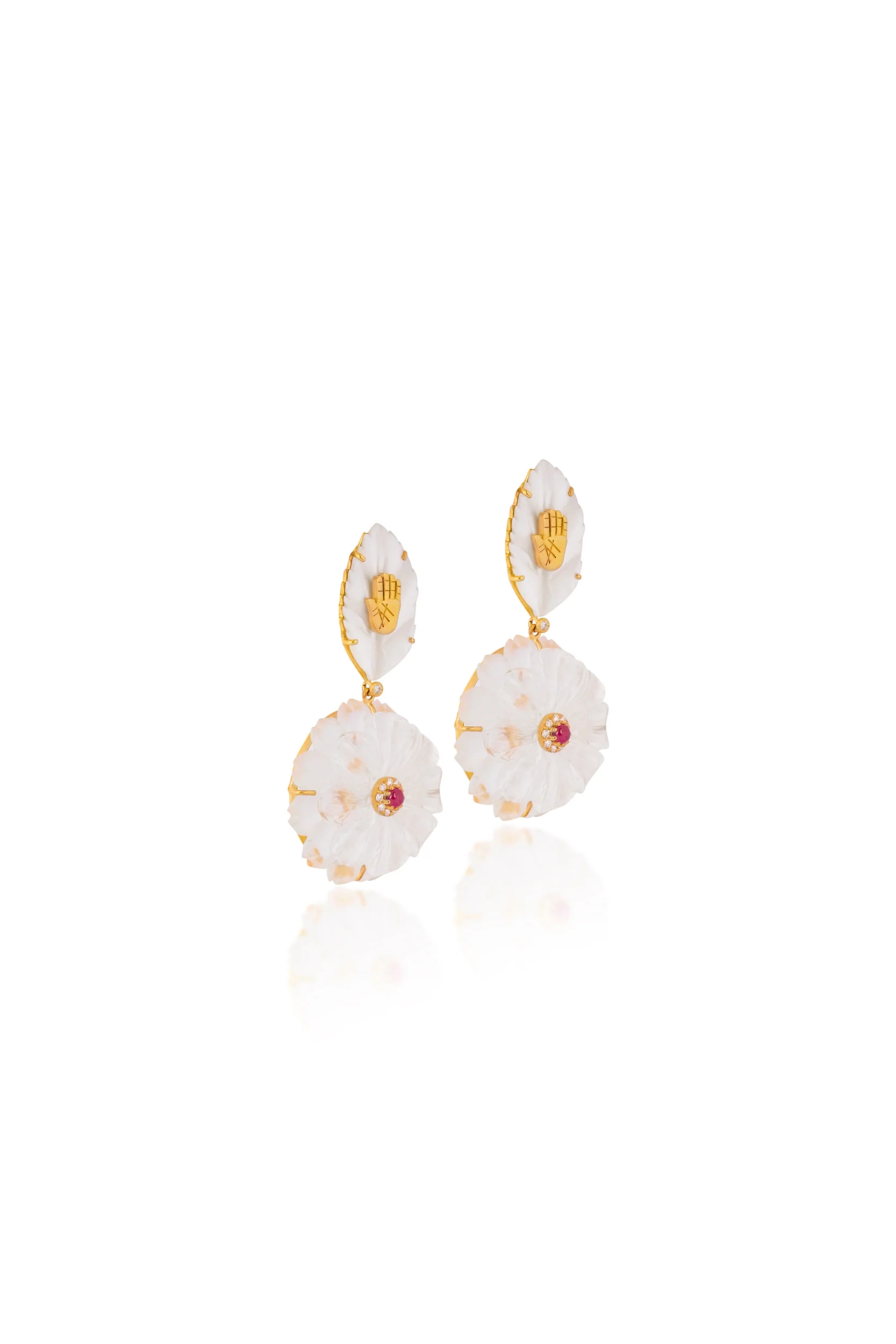 Frosted Flower Earrings - Image 3