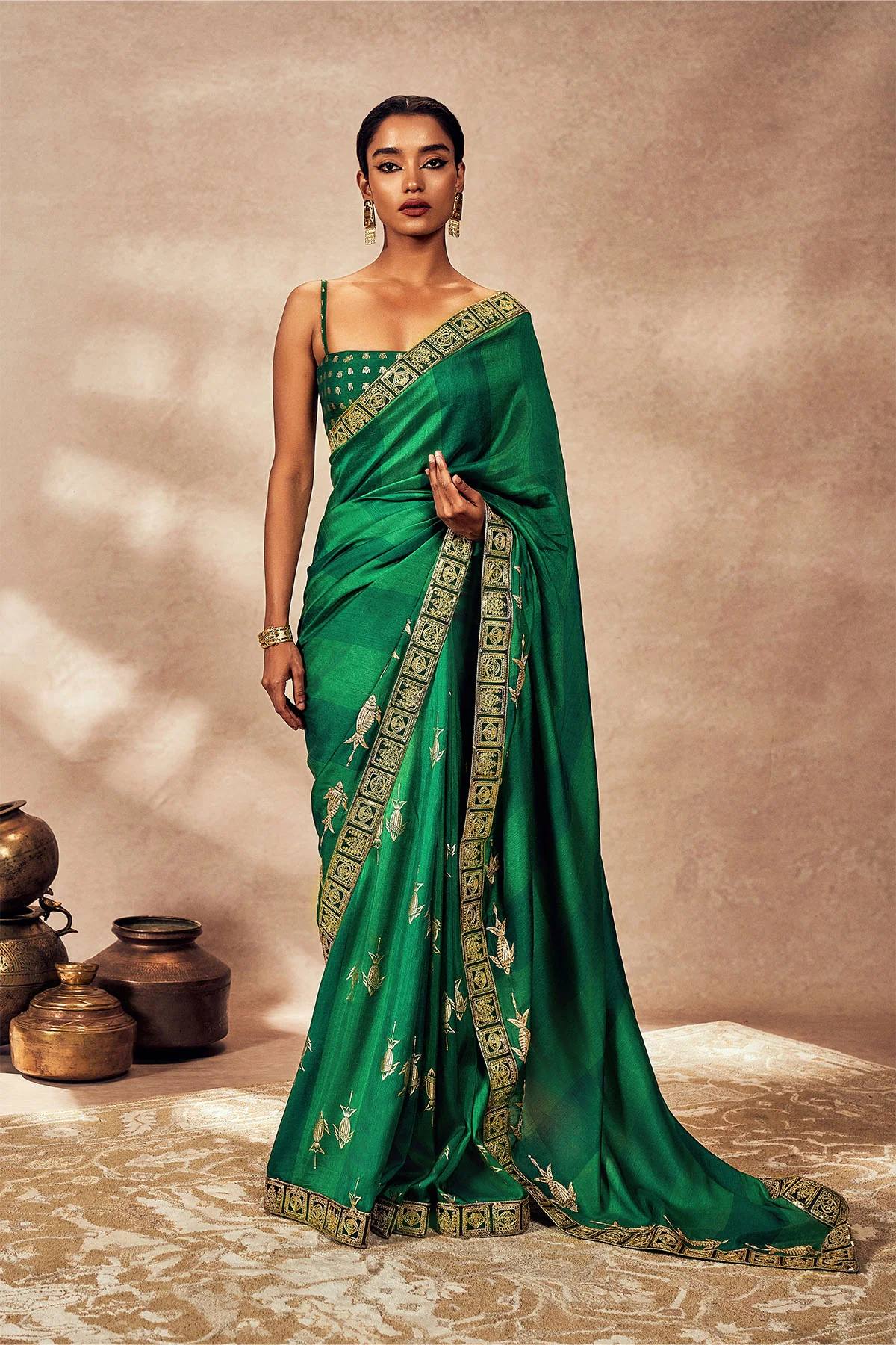 Green Mystic Saree - Image 4