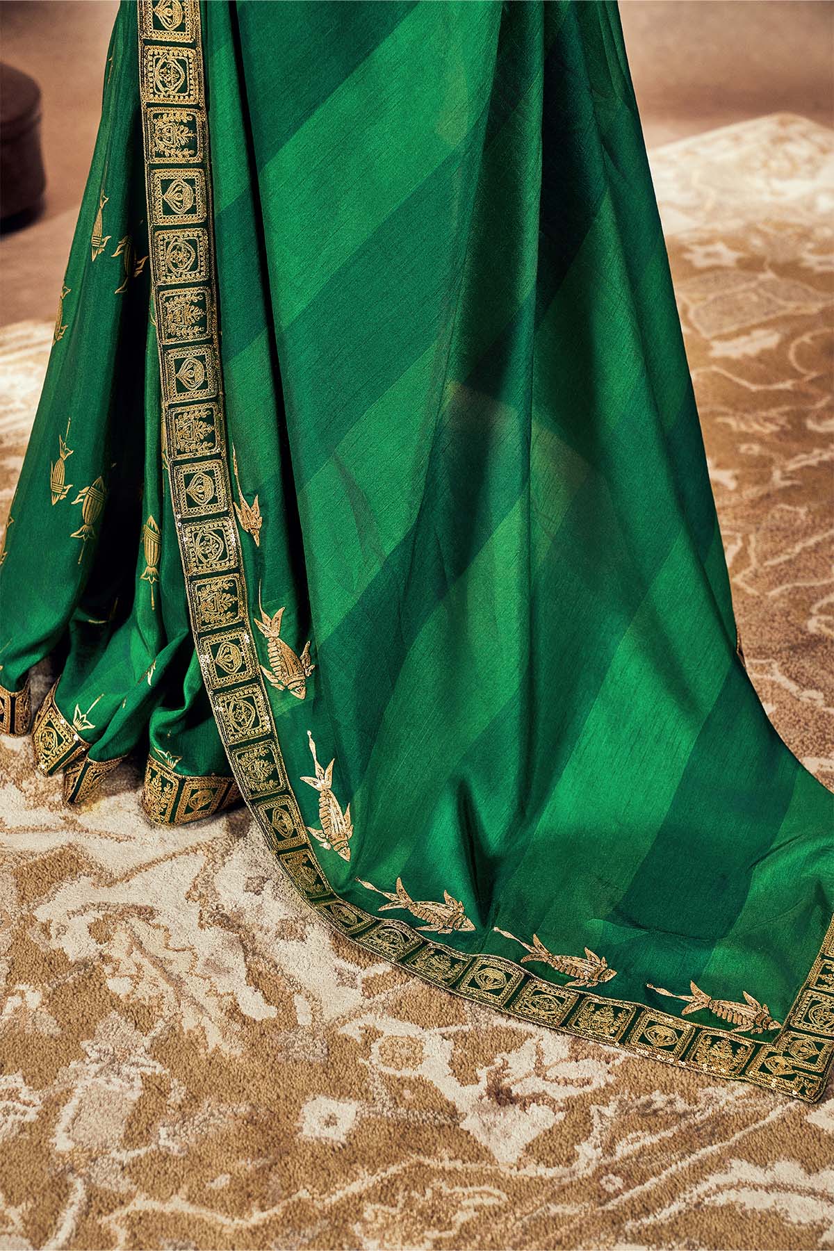 Green Mystic Saree - Image 6