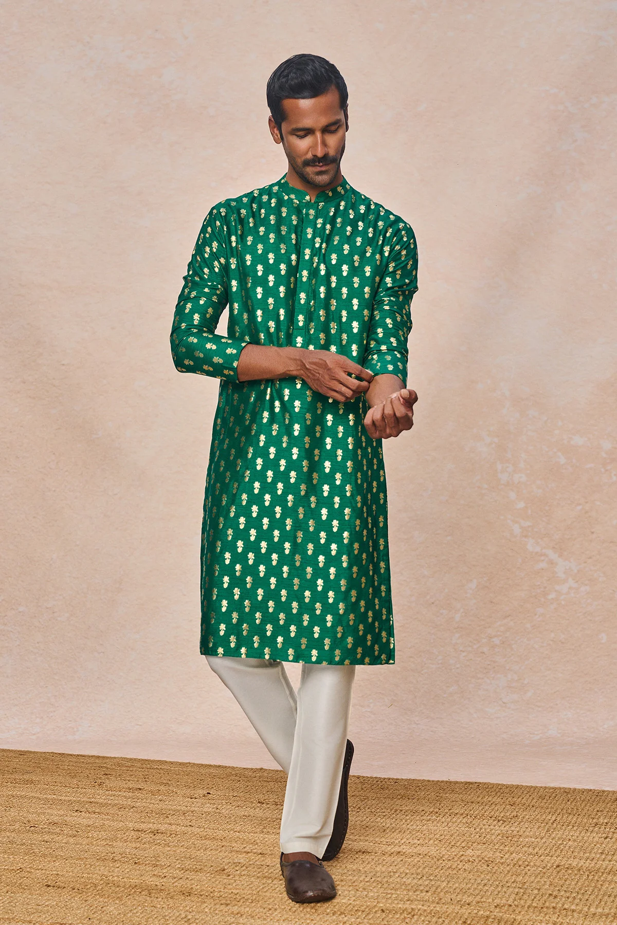 Green Pixie Dust Kurta Set - Image 7