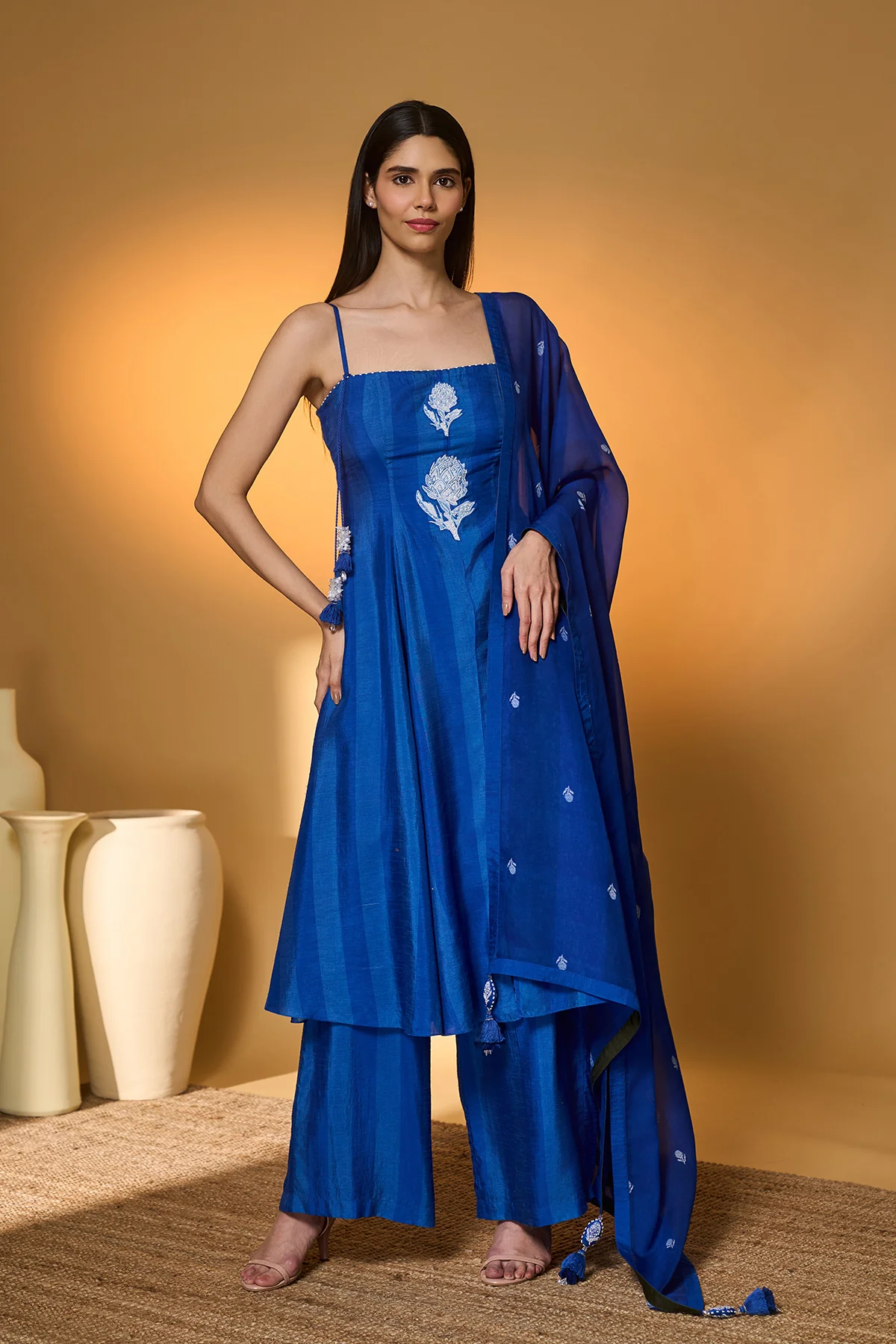 Heart of Eden on Ocean Haze Anarkali Set - Image 6