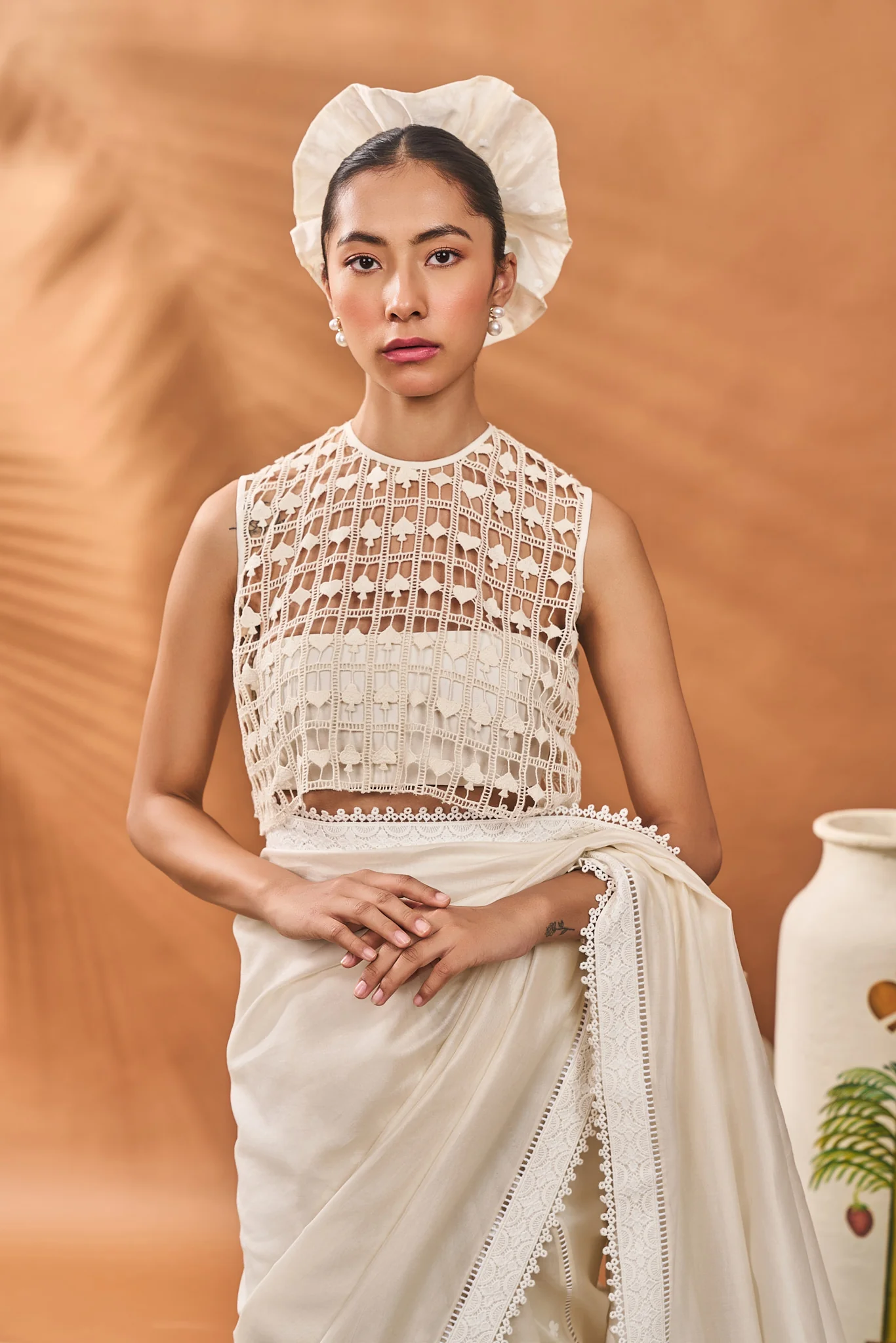 Ivory All Fours Saree - Image 9