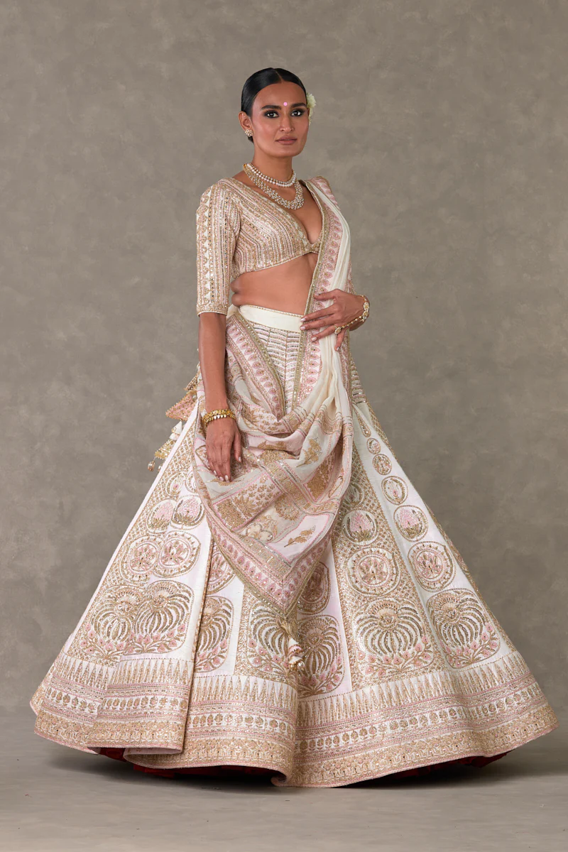 Ivory Bagh-E-Bahar Lehenga - Image 3