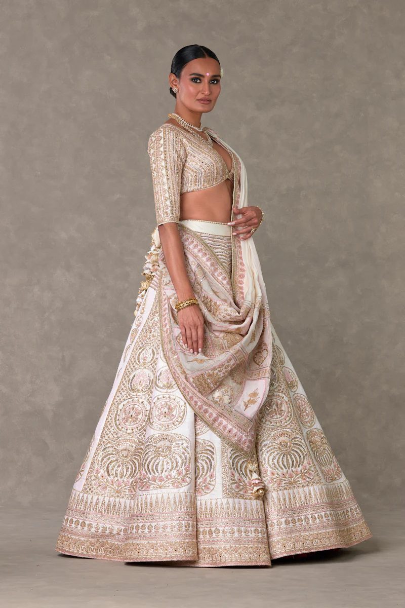 Ivory Bagh-E-Bahar Lehenga - Image 5