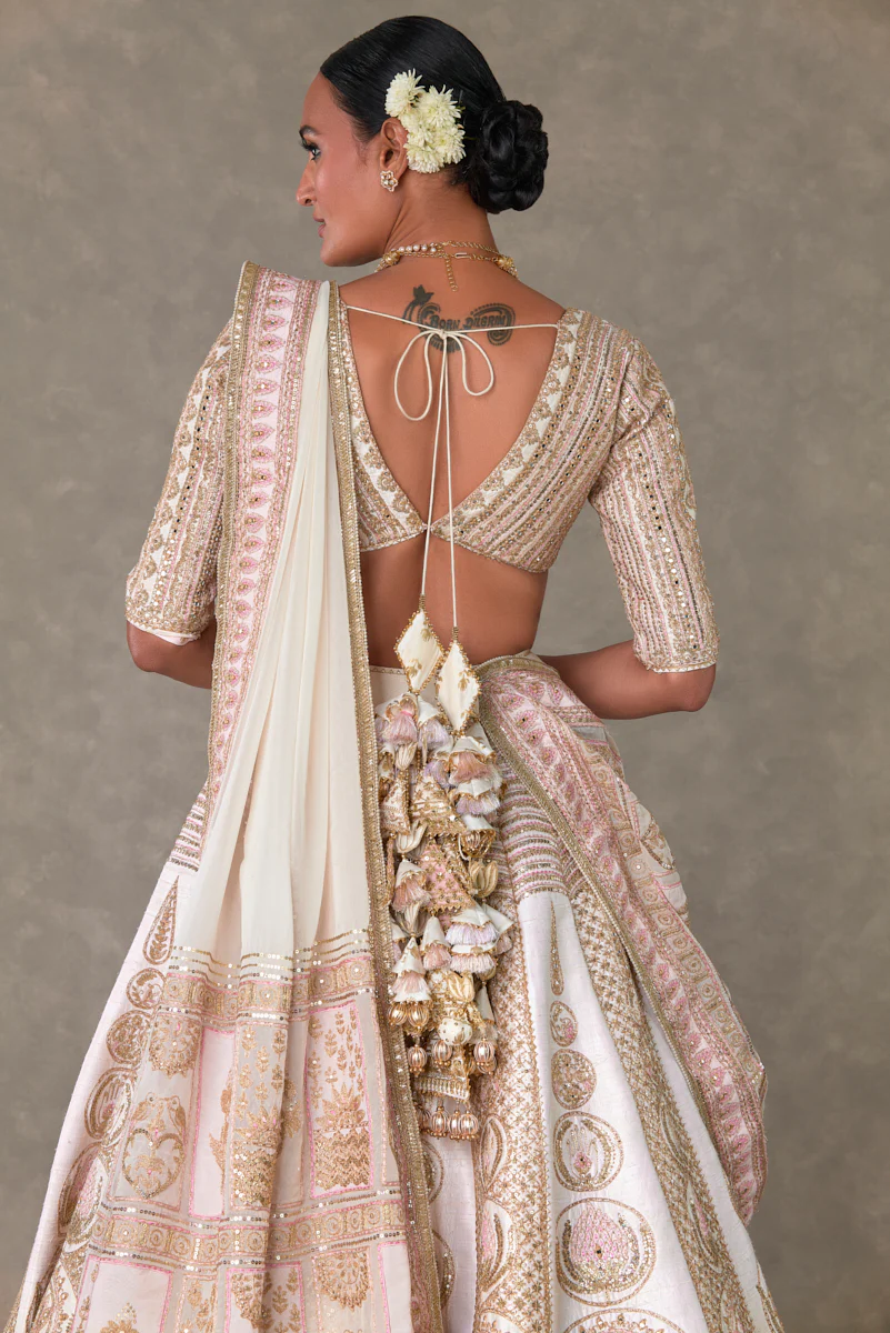 Ivory Bagh-E-Bahar Lehenga - Image 6