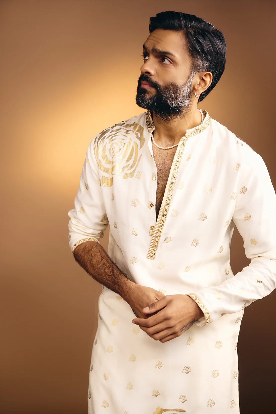 Ivory Rose Blush Kurta - Image 4