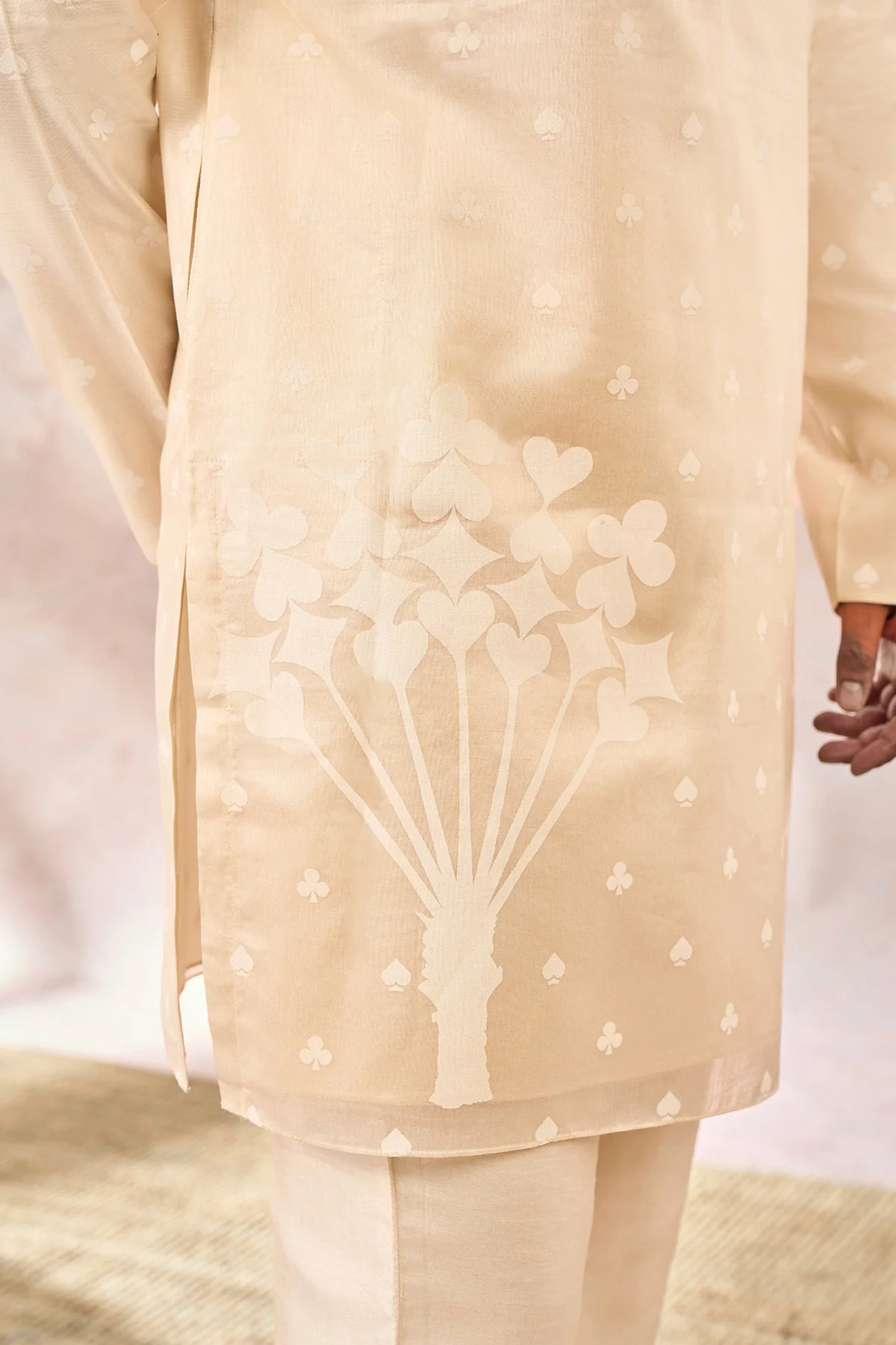 Ivory Spade Blossom Kurta Set - Image 4
