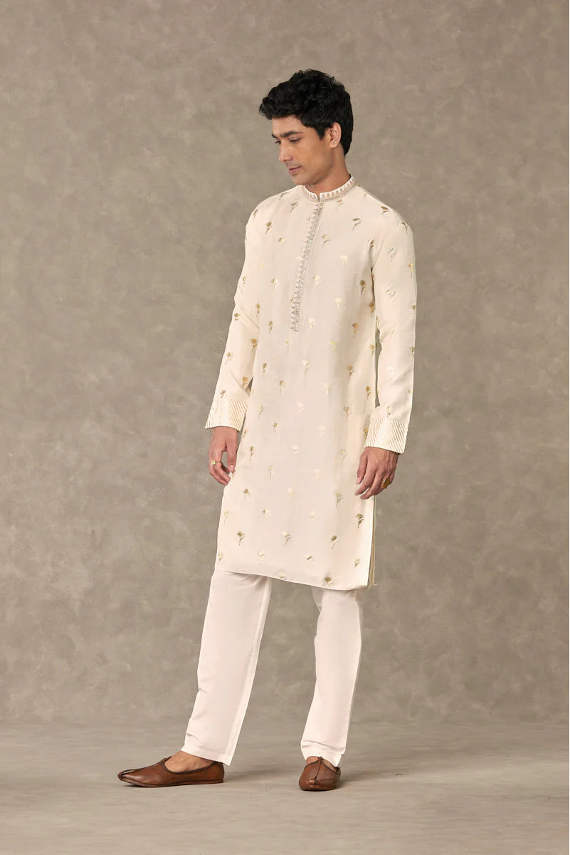 Ivory Wine Garden Kurta - Image 3