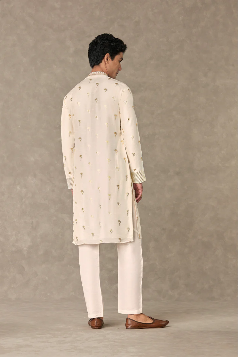 Ivory Wine Garden Kurta Set - Image 3