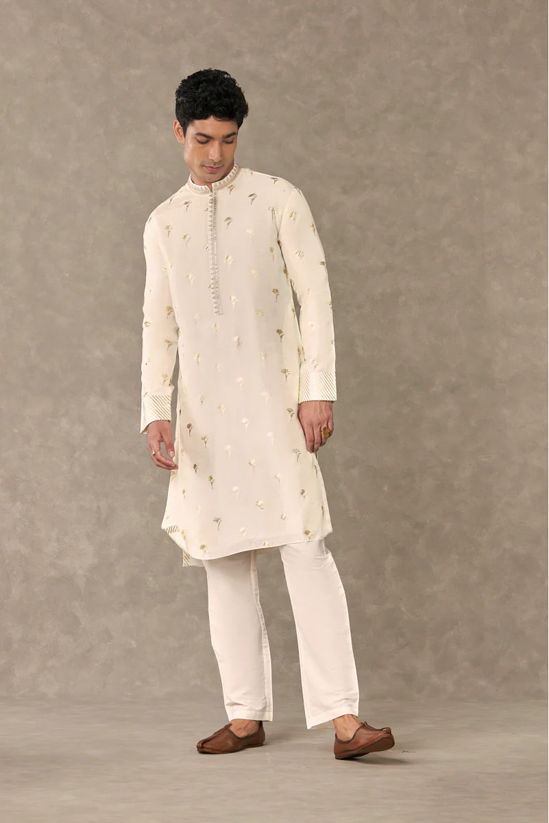 Ivory Wine Garden Kurta Set - Image 4