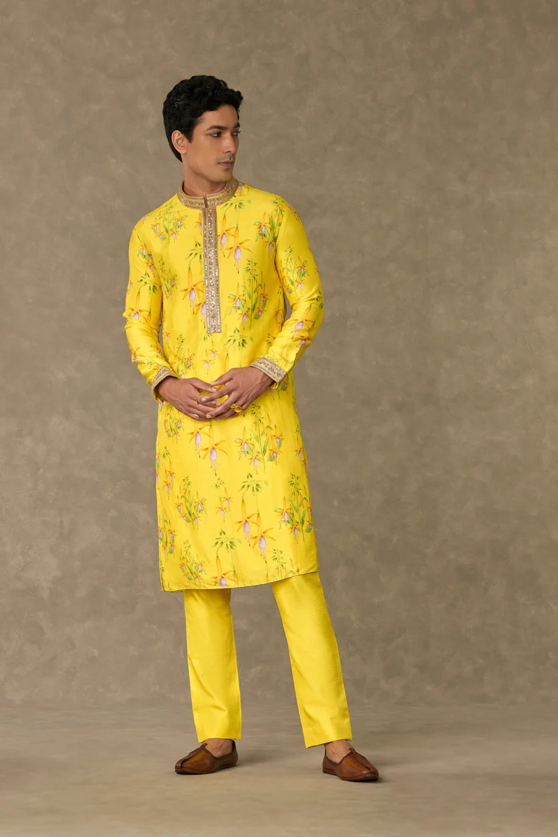 Lemon Yellow Juhi Kurta Set - Image 3