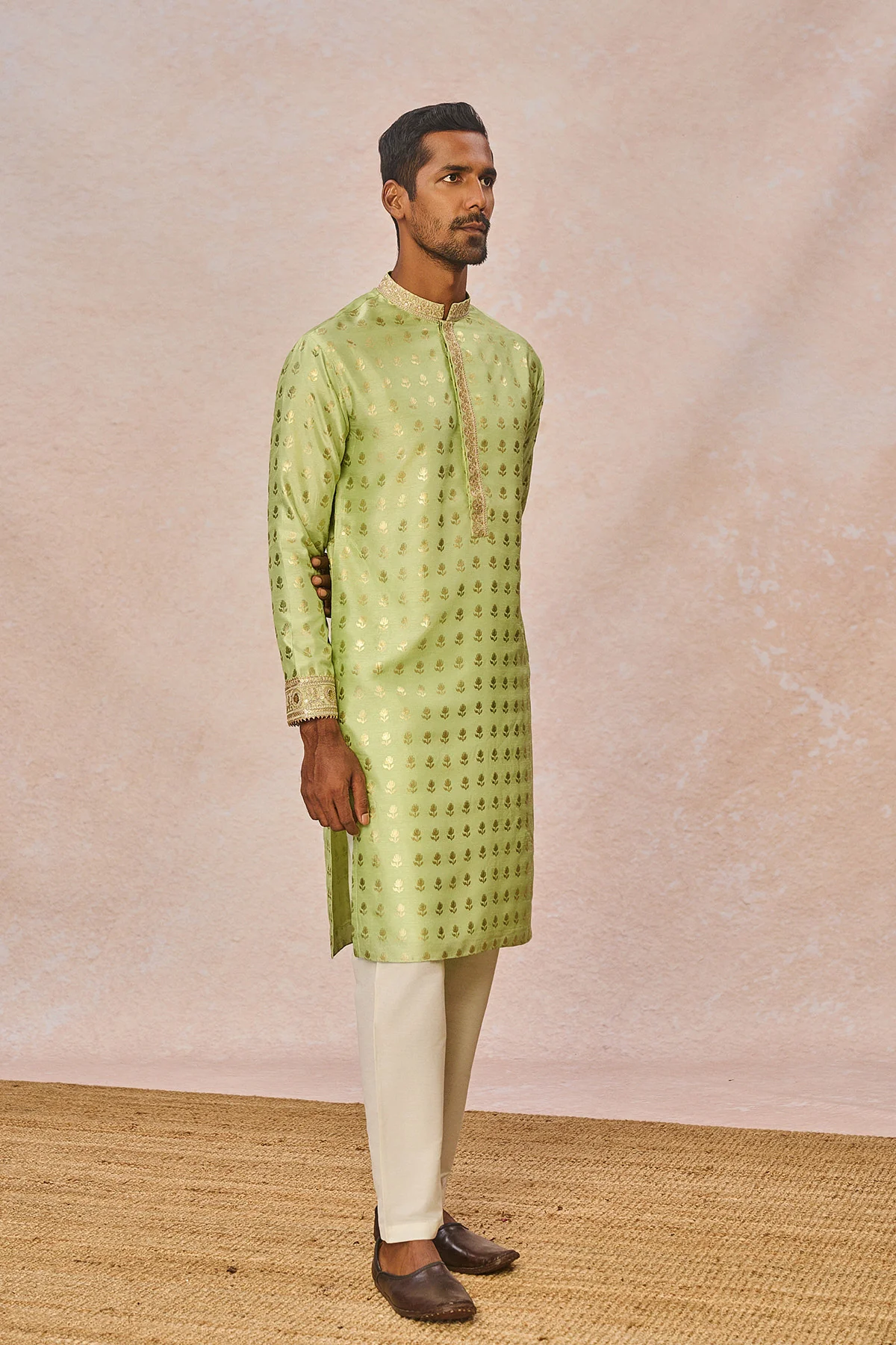Lime Green Wallflower Kurta Set - Image 2