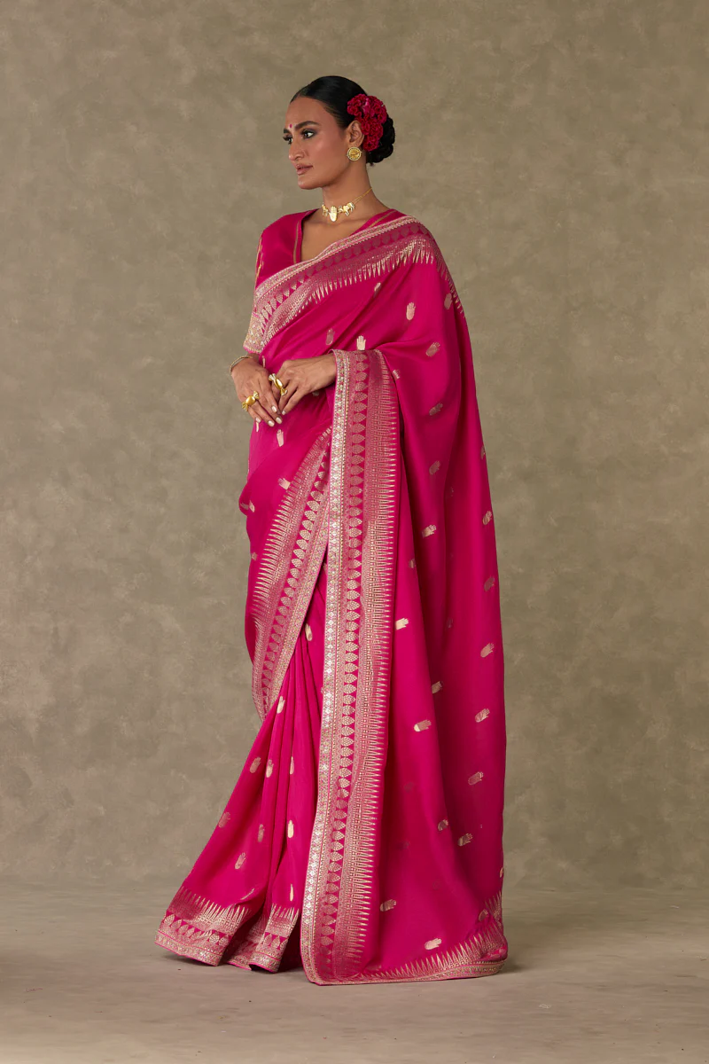 Magenta Haath Phool Saree - Image 3