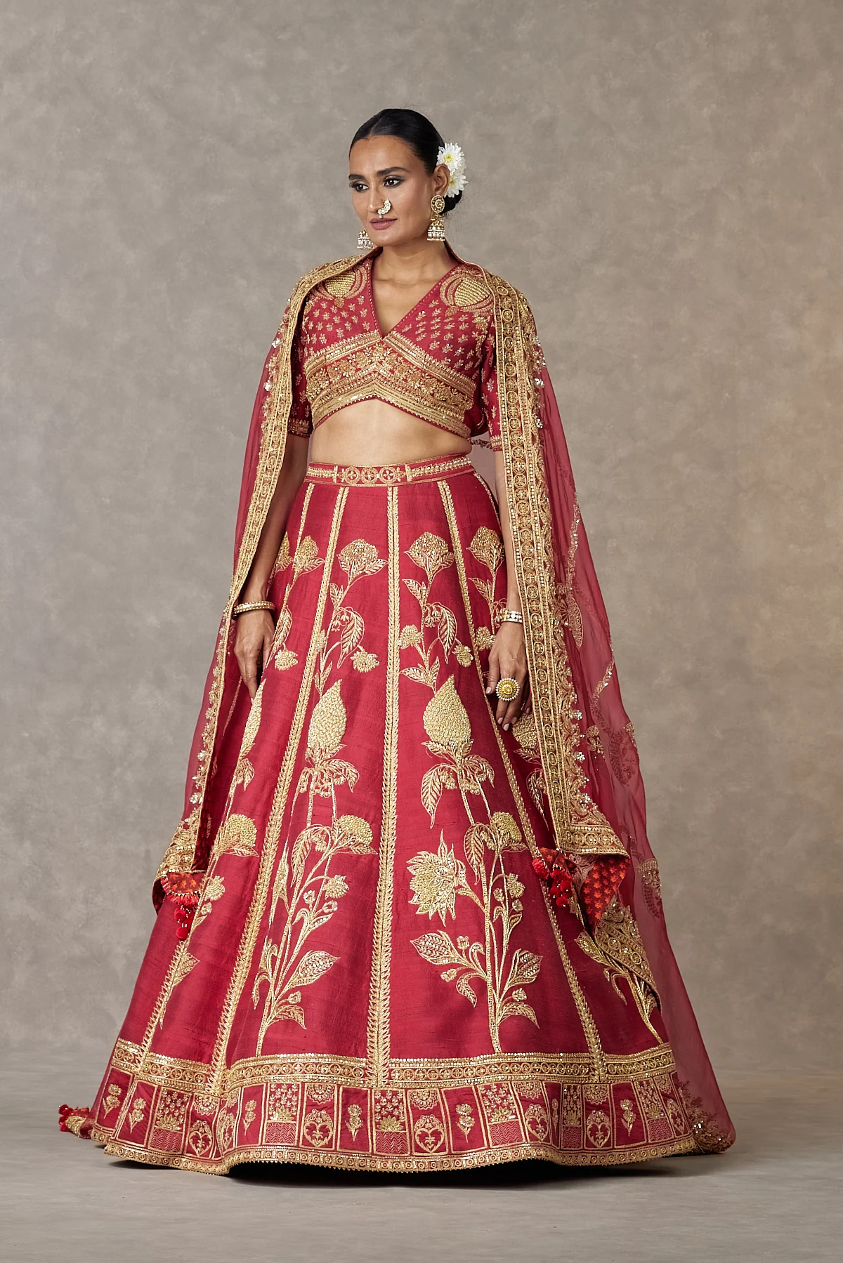 Maroon 'Anar-Phool' Lehenga Set - Image 3